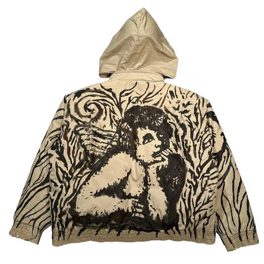 Emersin hand painted on cotton down jacket. XL