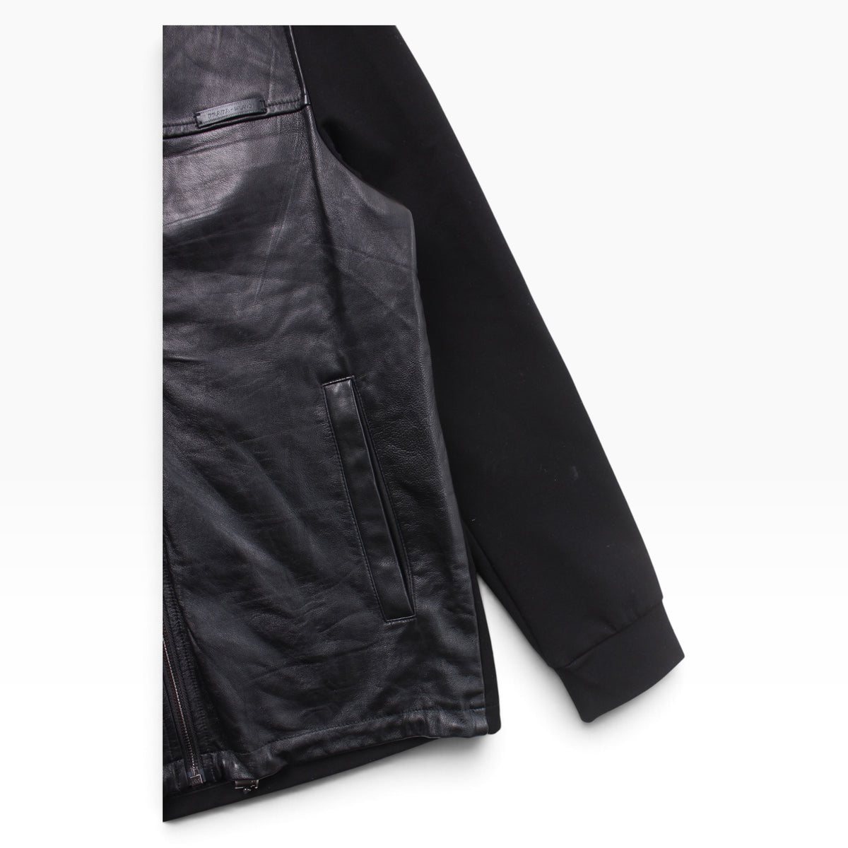 Prada leather zip hoodie Small
