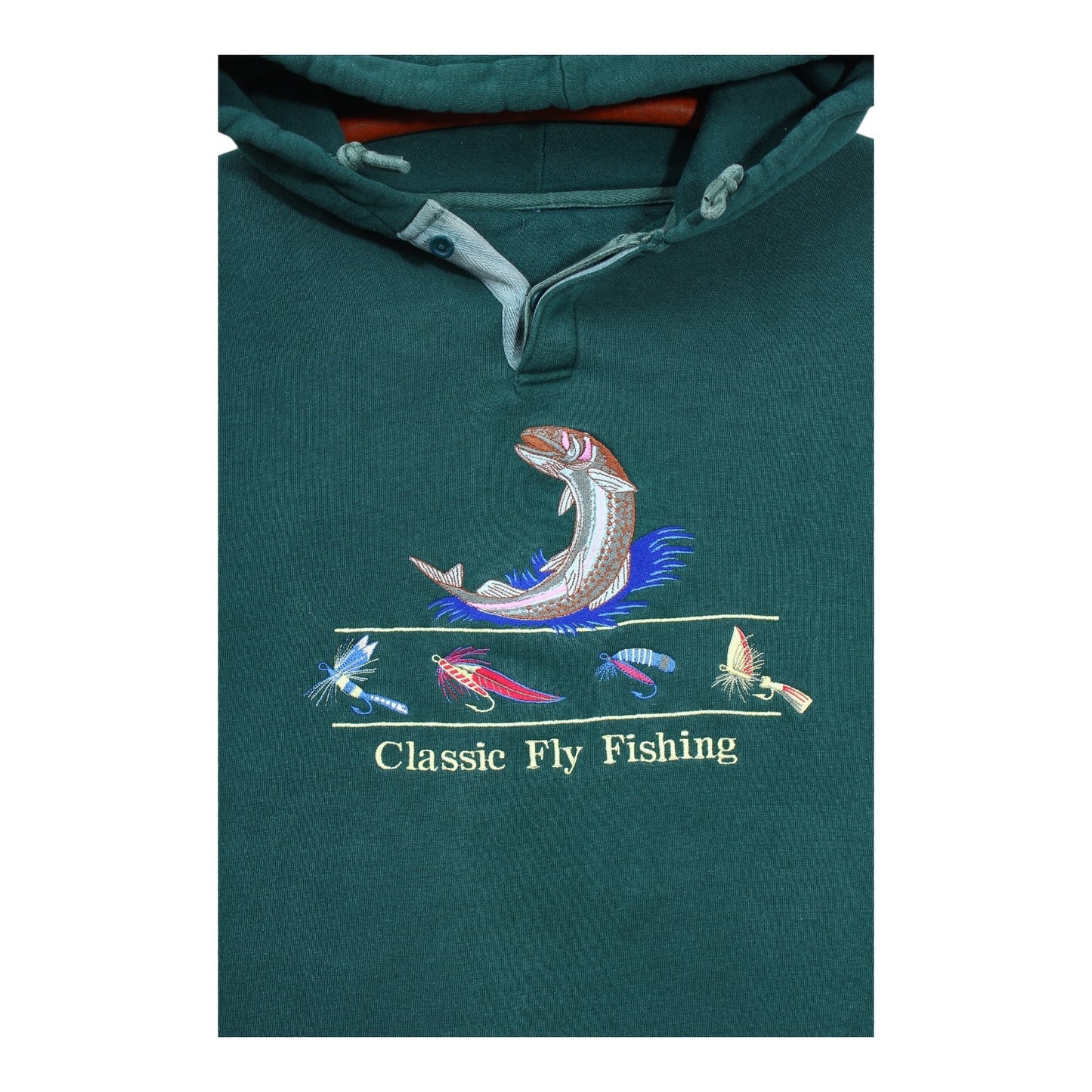 90s Classic fly fishing hoodie Medium