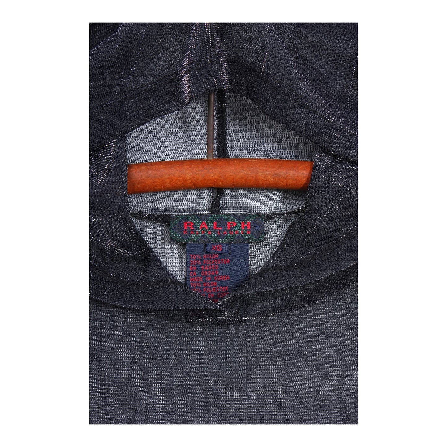 90s RALPH ralph lauren sheer hooded shirt XS