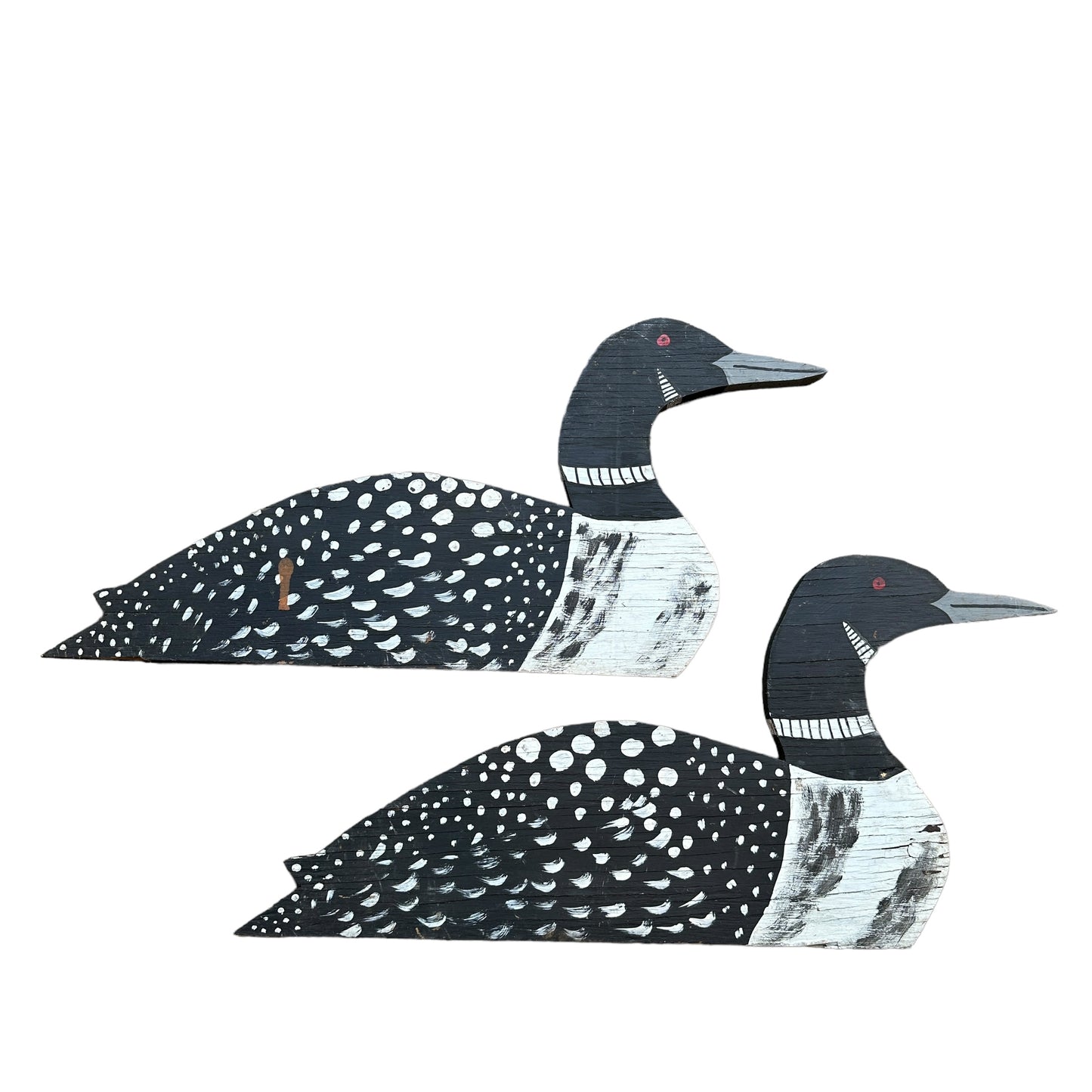 Hand painted LOON double sided wood display