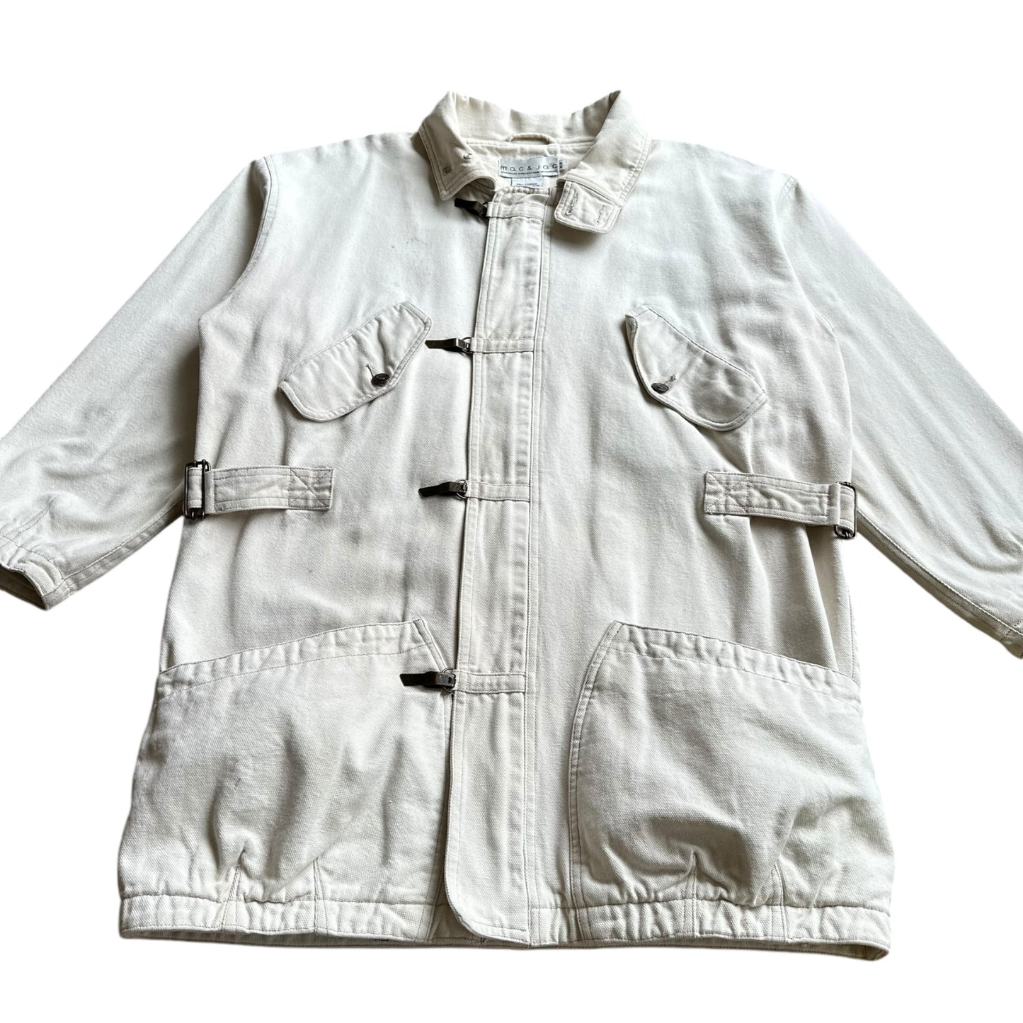 90s Heavy cotton fireman clasp jacket S/M