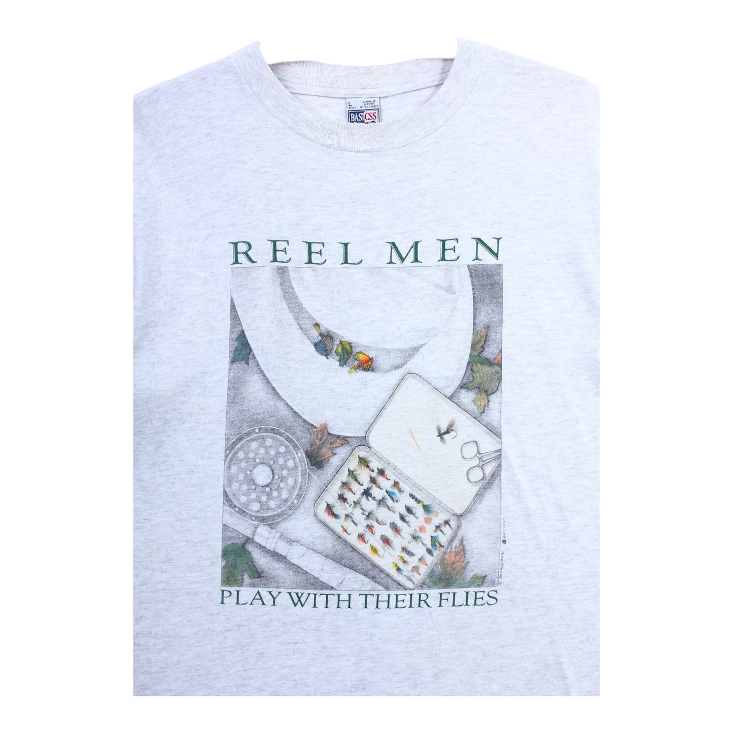 Real men play with their flys tee M/L fish