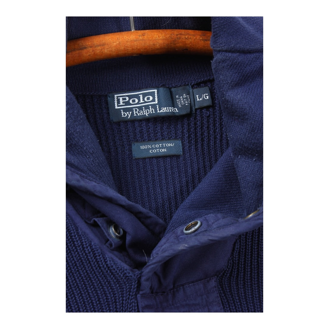 Polo Ralph Lauren nautical cotton shawl neck sweater large