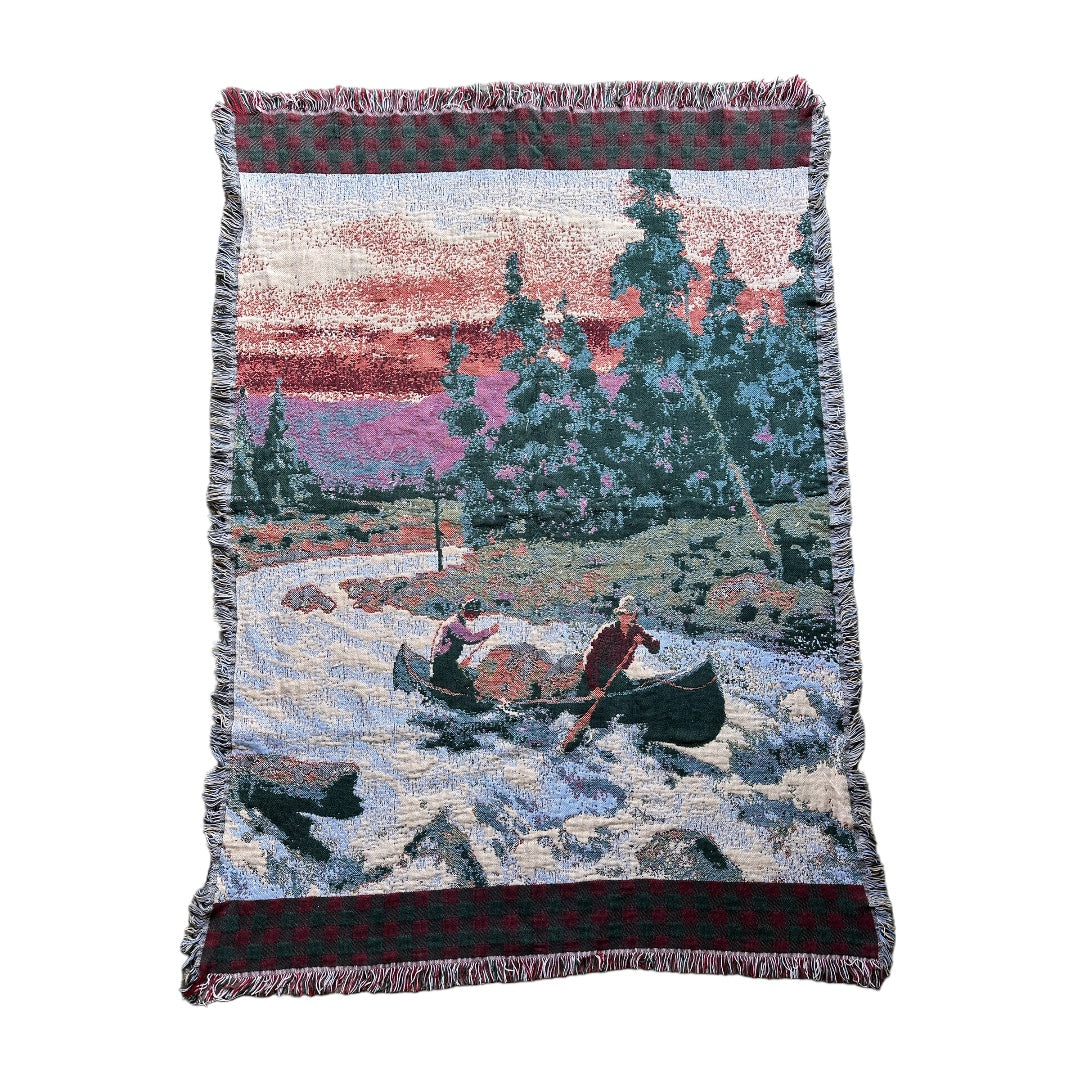 Canoe scene throw blanket Made in usa🇺🇸