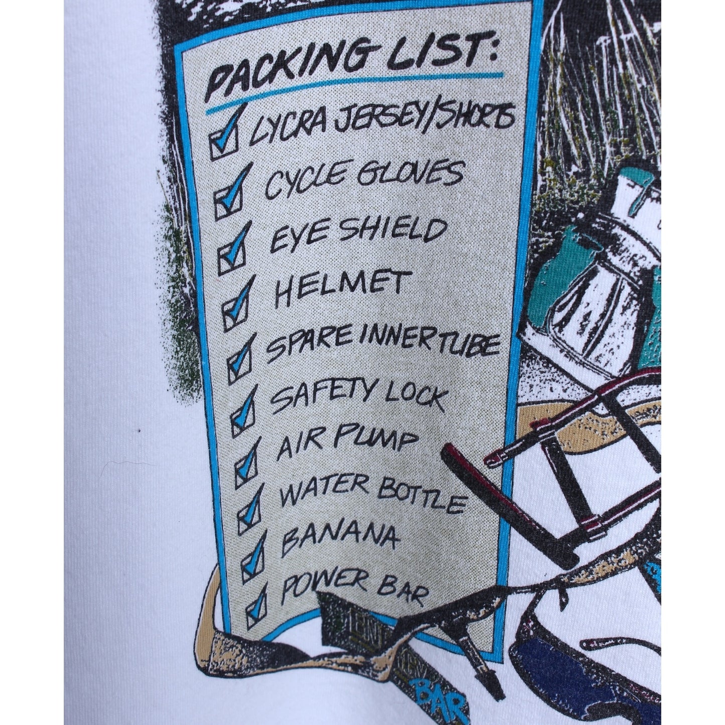 90s Mountain biking jansport tee large