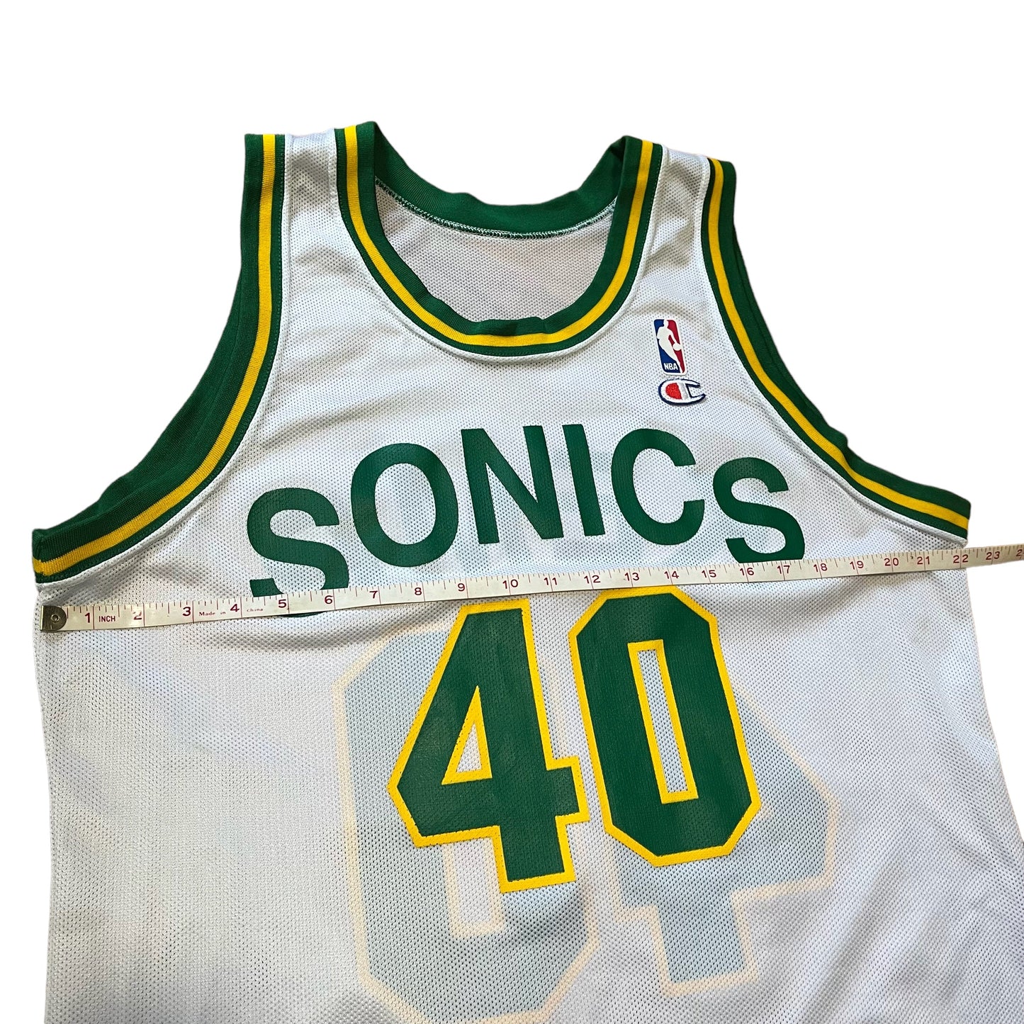 Sonics Shawn Kemp Champion Jersey. Size 44 large