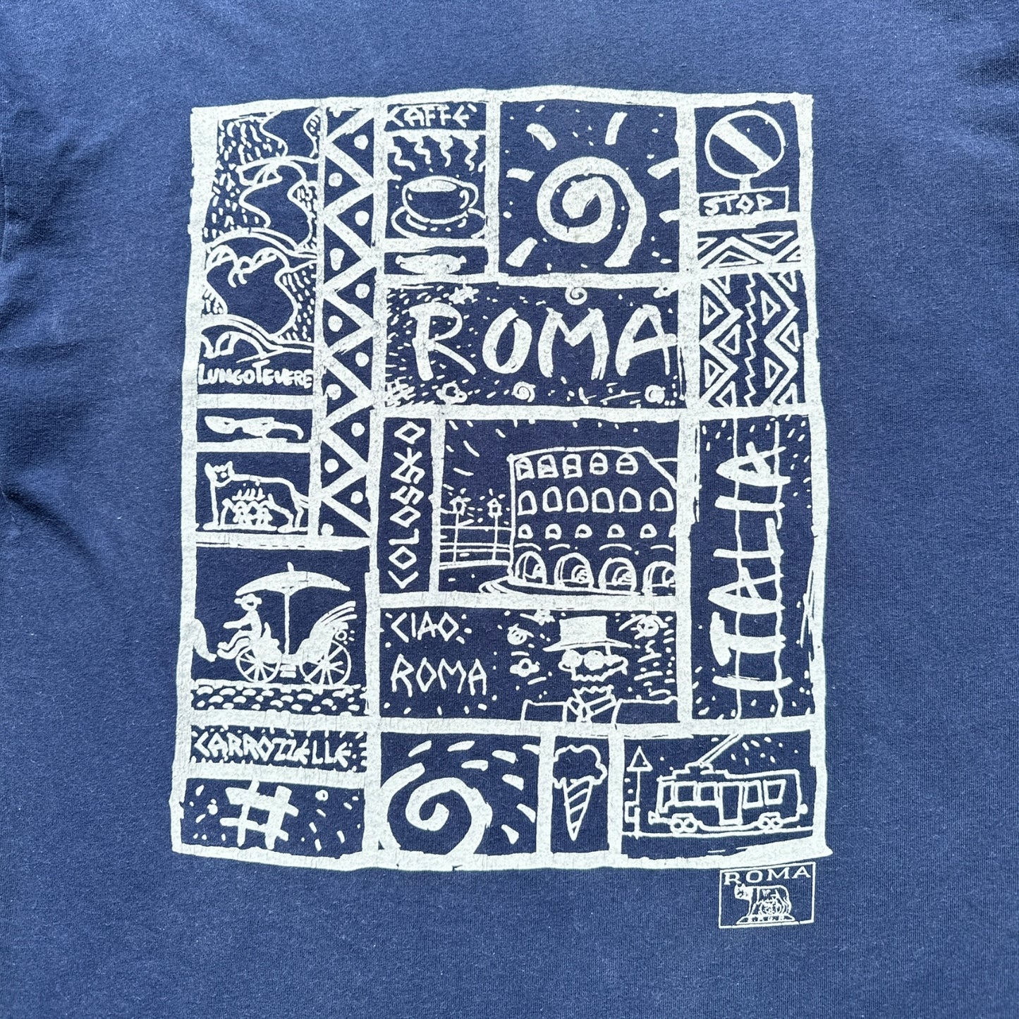 80s Roma italy tee large