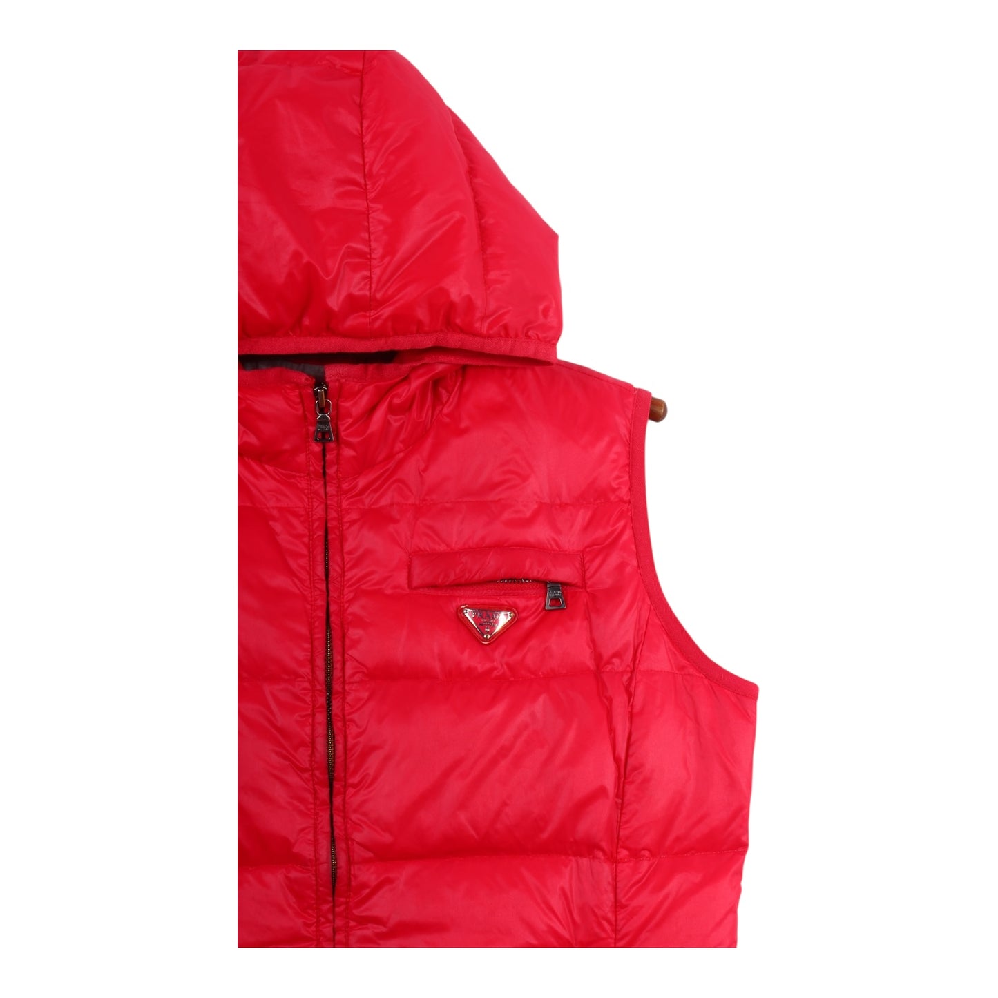 Prada hooded down vest small