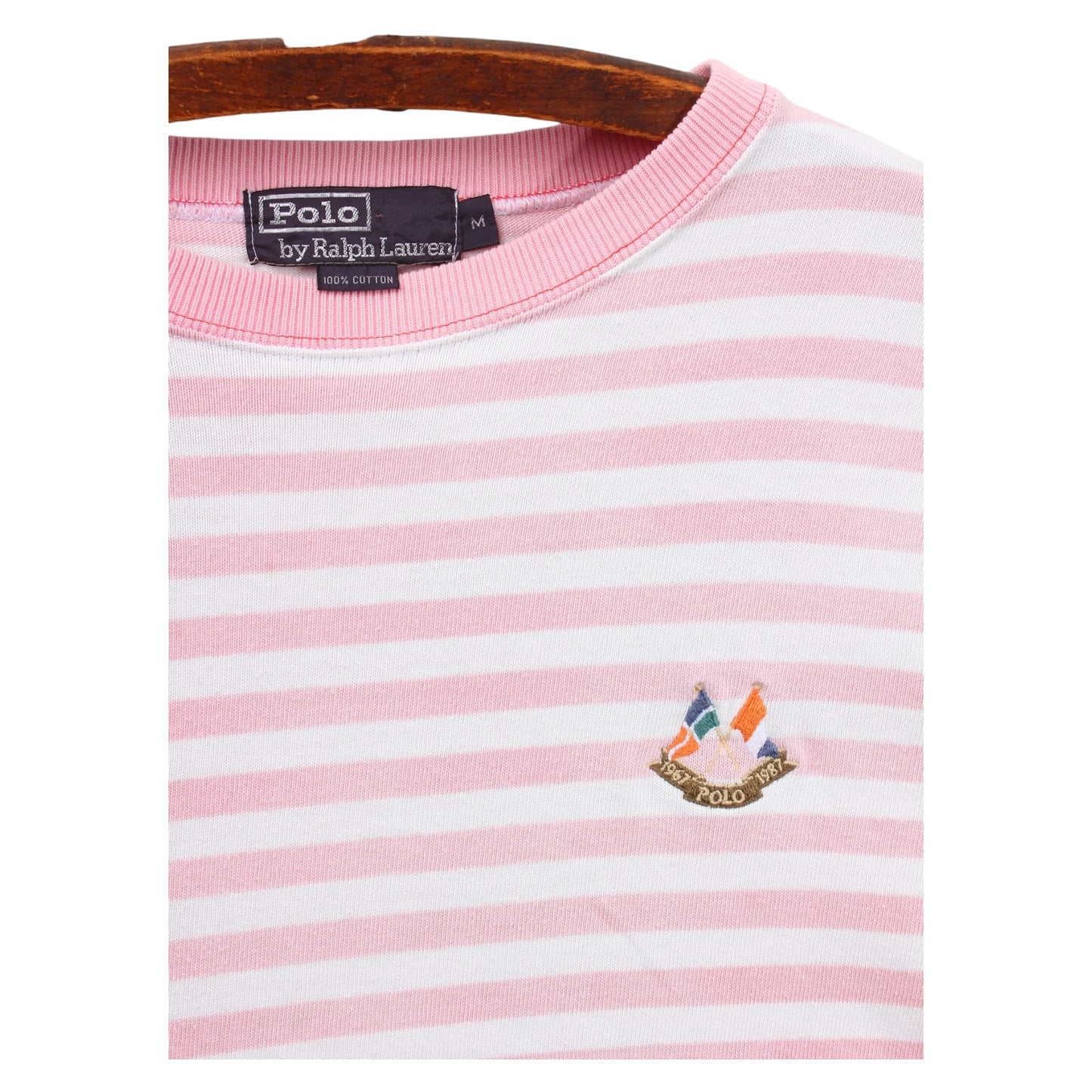 1987 Polo Ralph Lauren cross flags 3/4 sleeve shirt Small