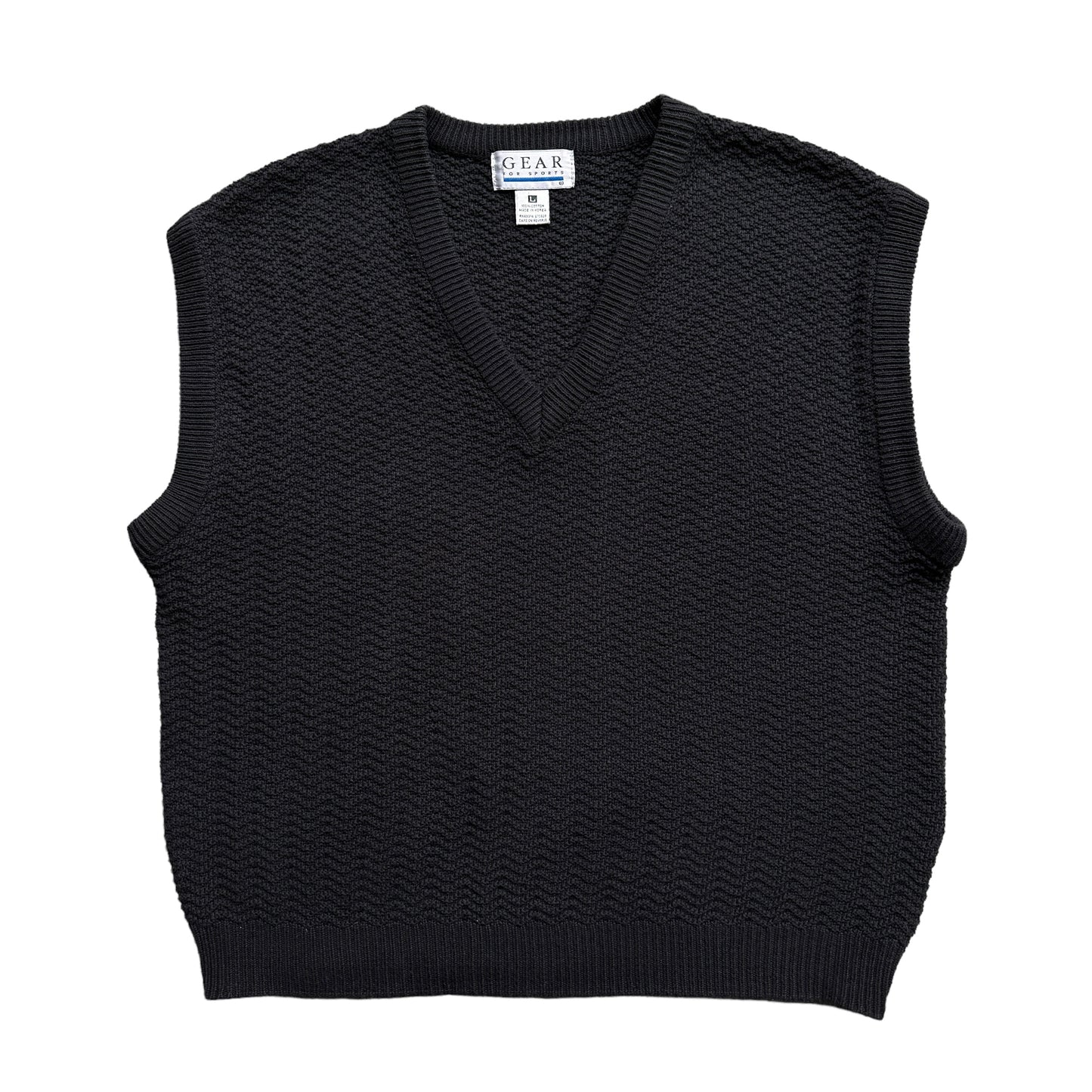 Woven cotton sweater vest large