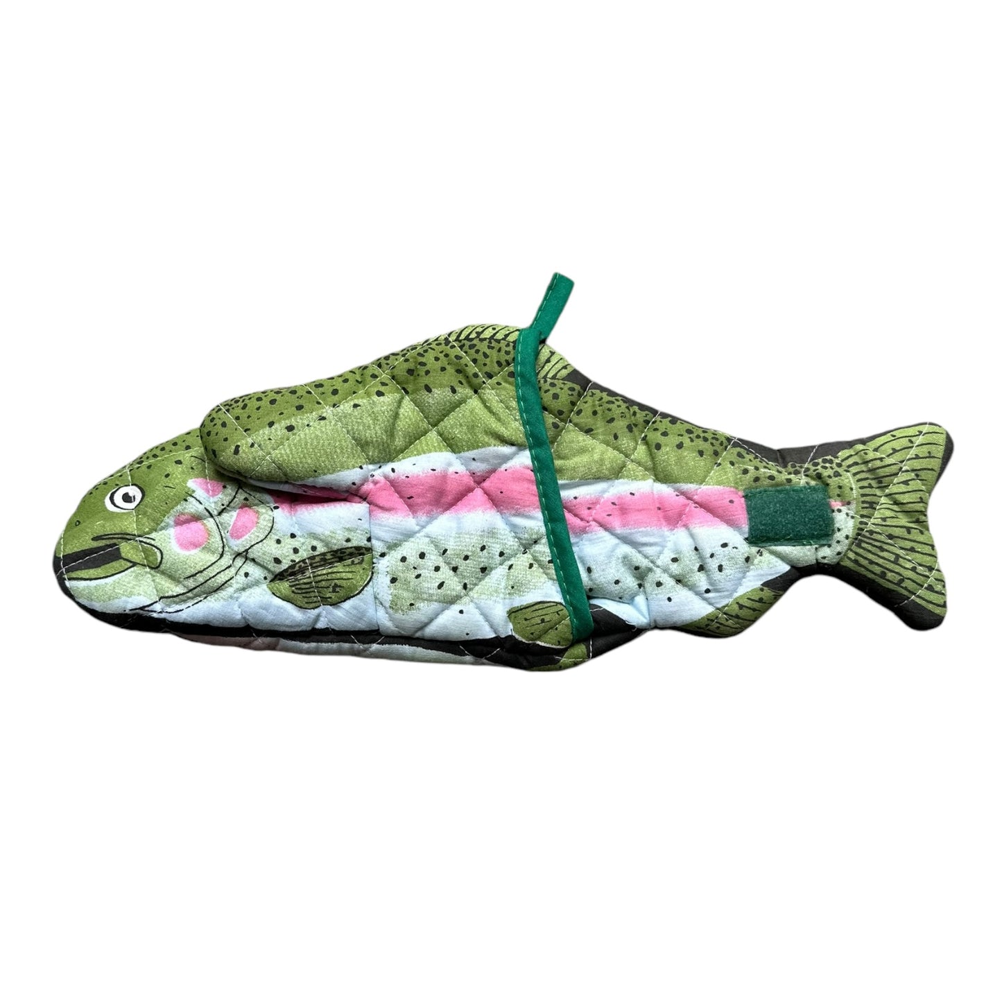 1987 Rainbow trout oven mitt pot holder