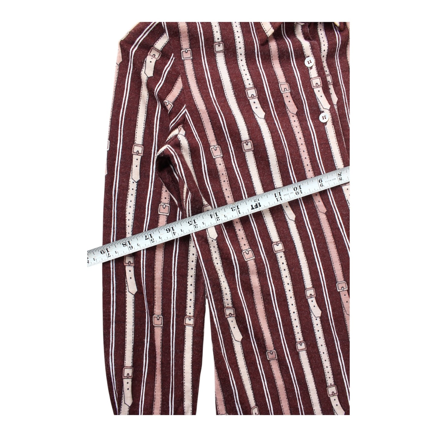 90s Belt print shirt wool women’s sized XS?