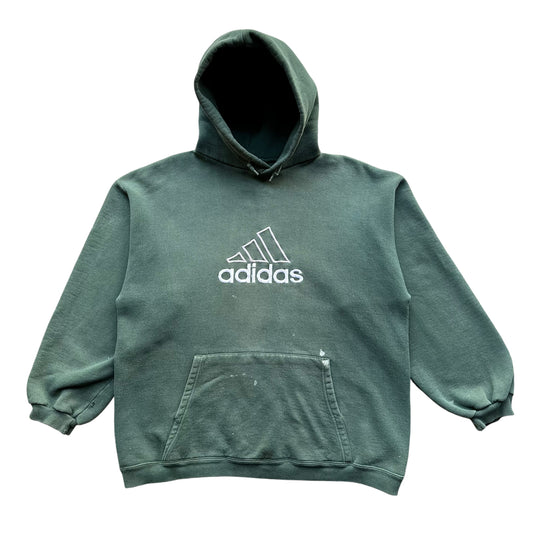 90s Adidas super heavy hooded sweatshirt XL