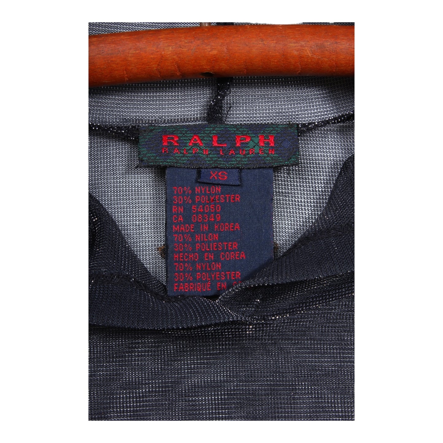 90s RALPH ralph lauren sheer hooded shirt XS