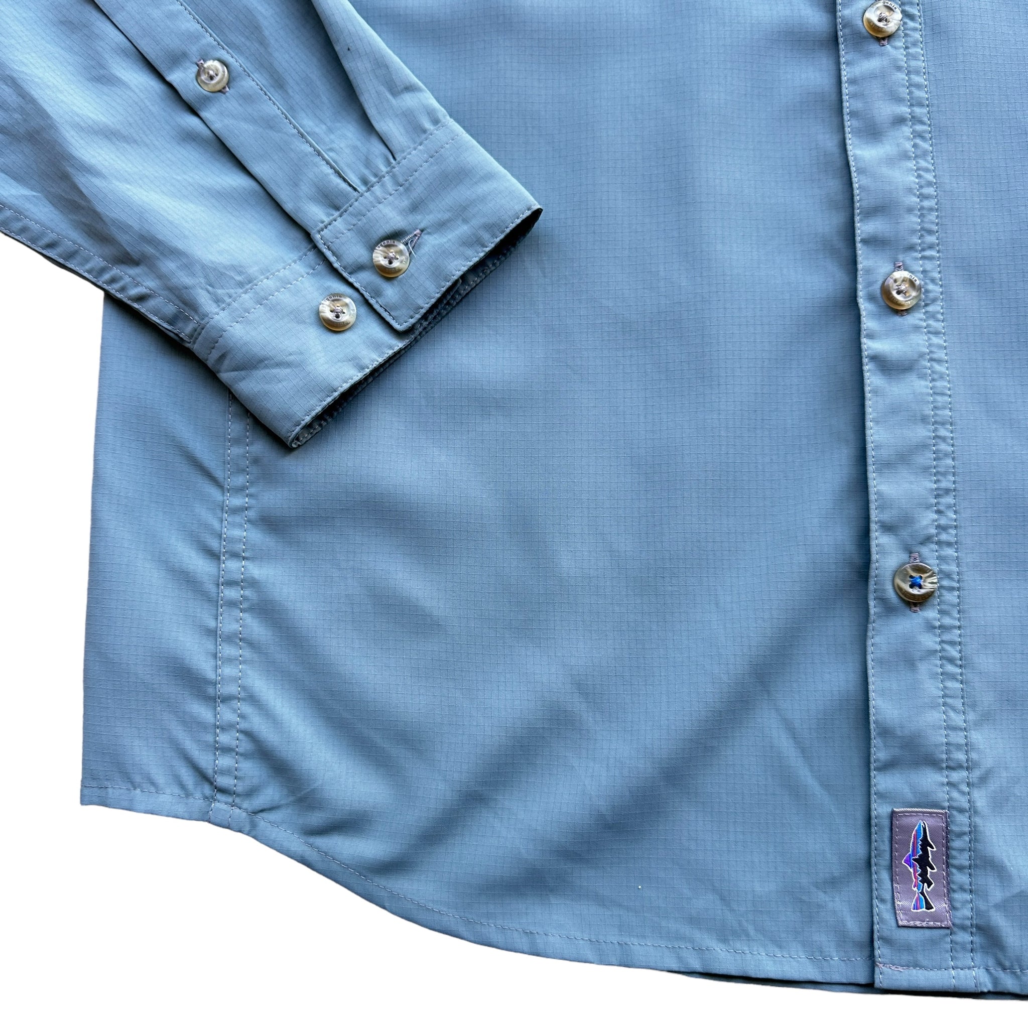 Patagonia fishing shirt light slate blue large