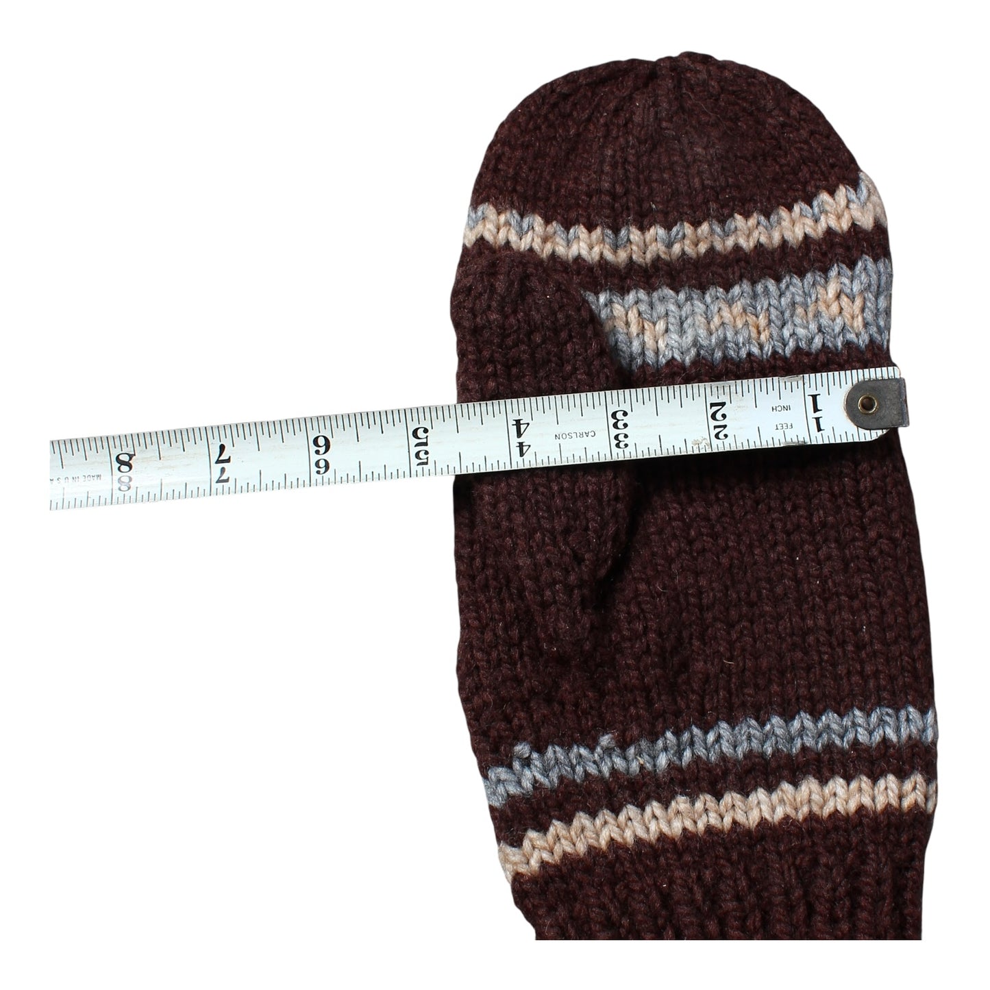 Hand knit wool mittens large