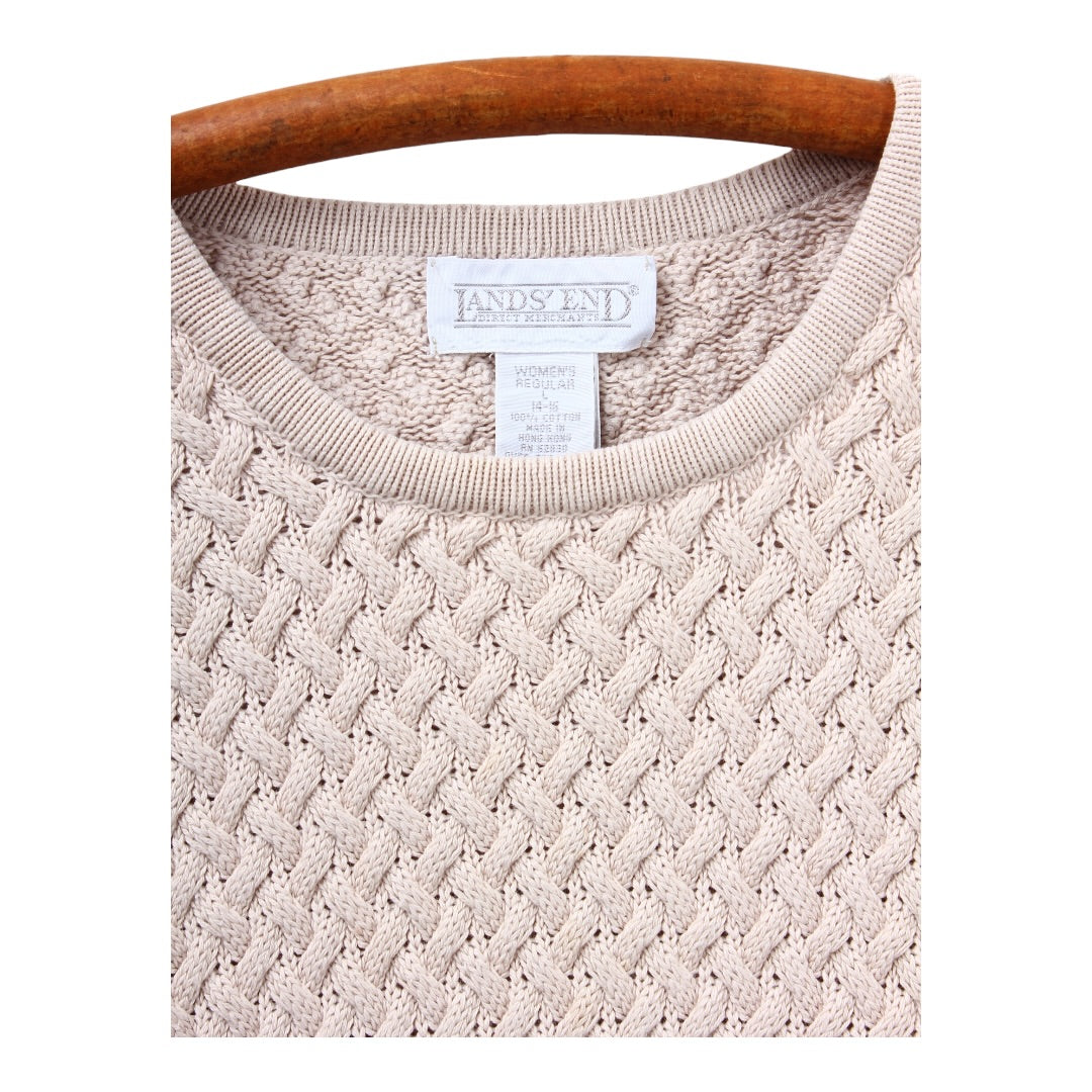 Landsend cotton woven sweater Small fit