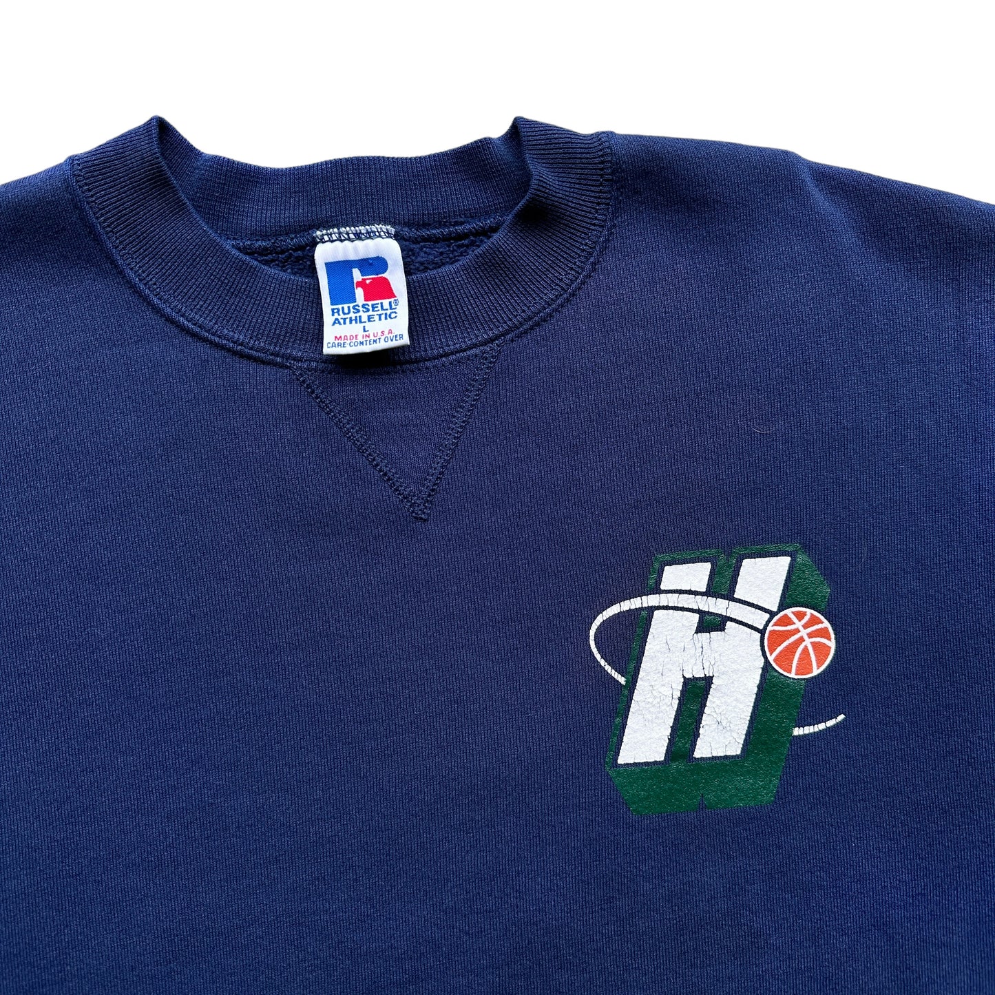 90s H basketball crewneck large