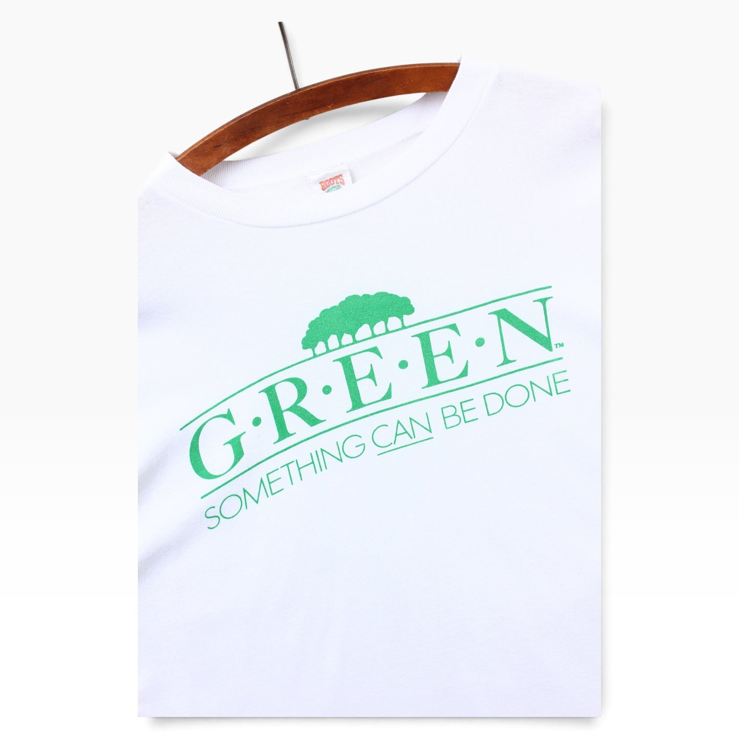 80s GREEN something can be down roots tee L/XL