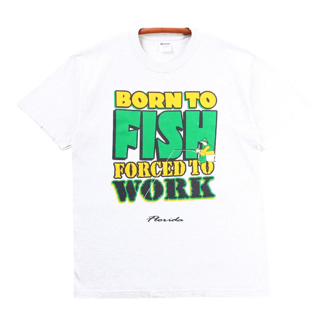 Born to fish tee large