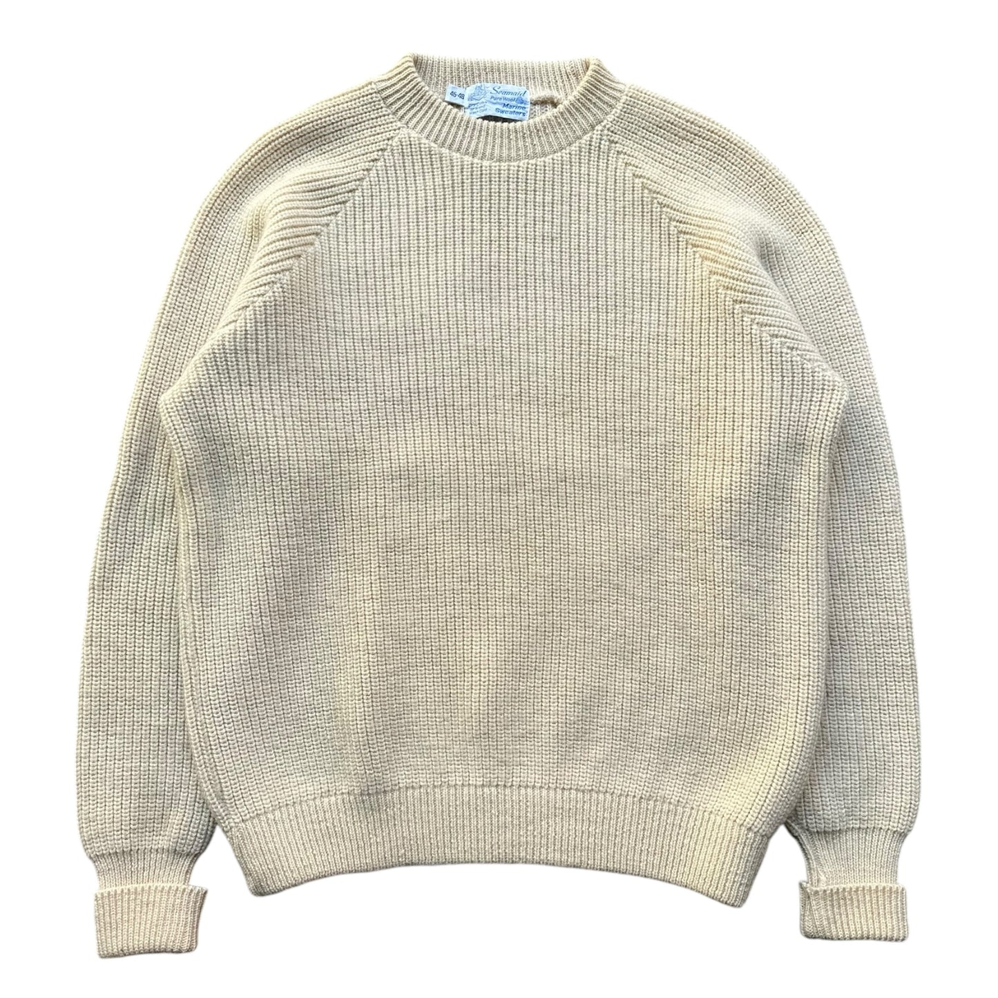 80s Wool seamaid pure wool sweater M/L