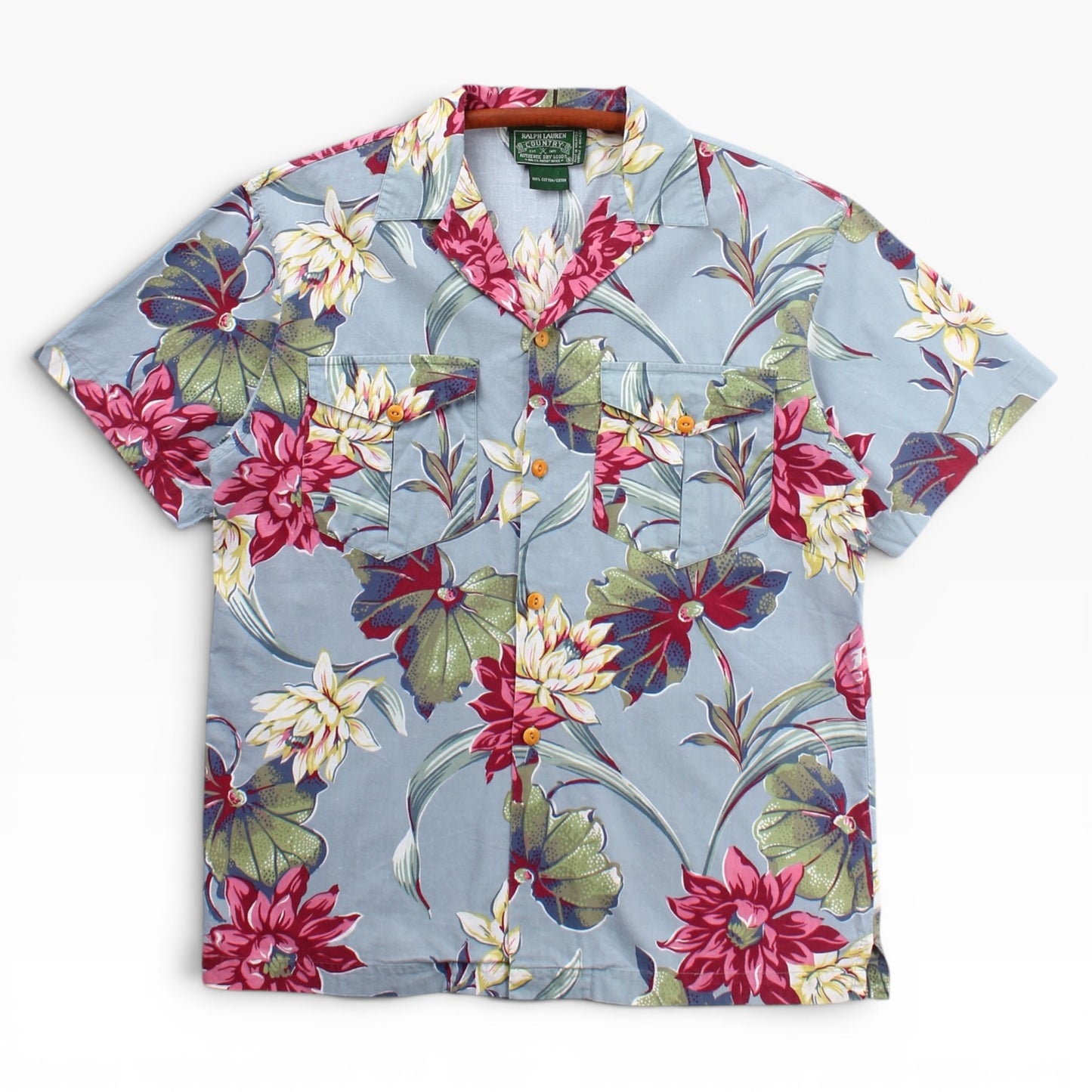 Polo country hawaiian shirt camp collar S/M