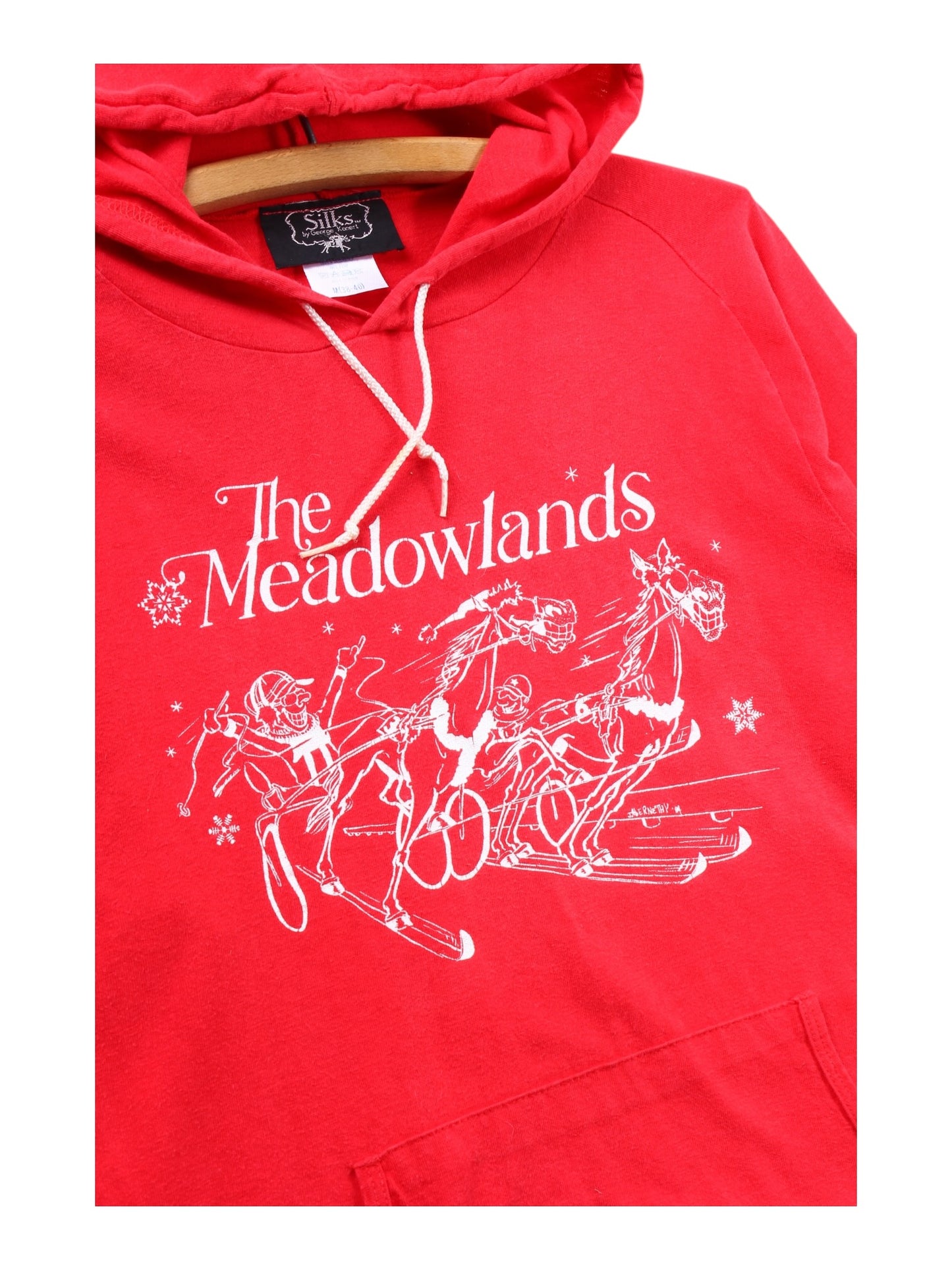 80s The Meadowlands horse racing hooded long sleeve small