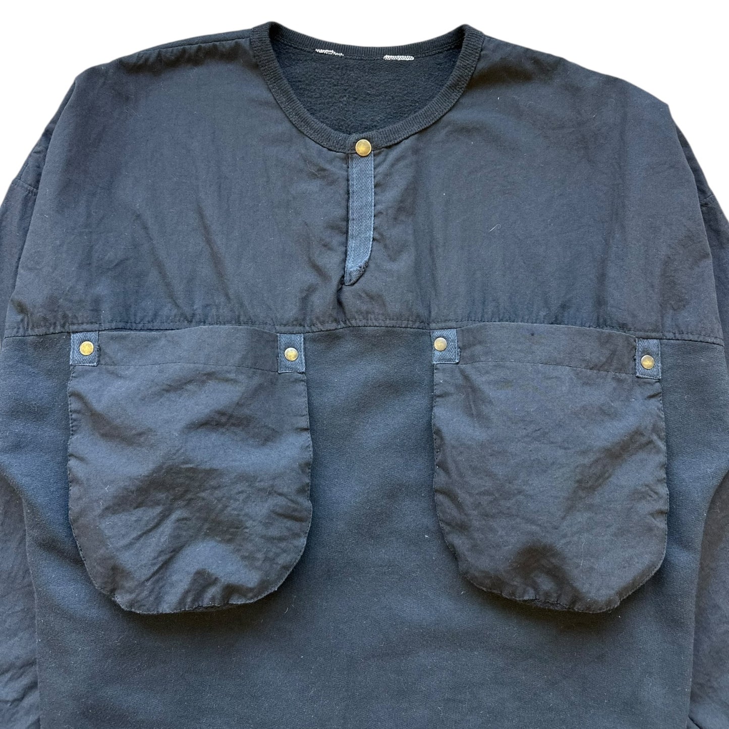 80s Cargo chest pocket snap shirt Small