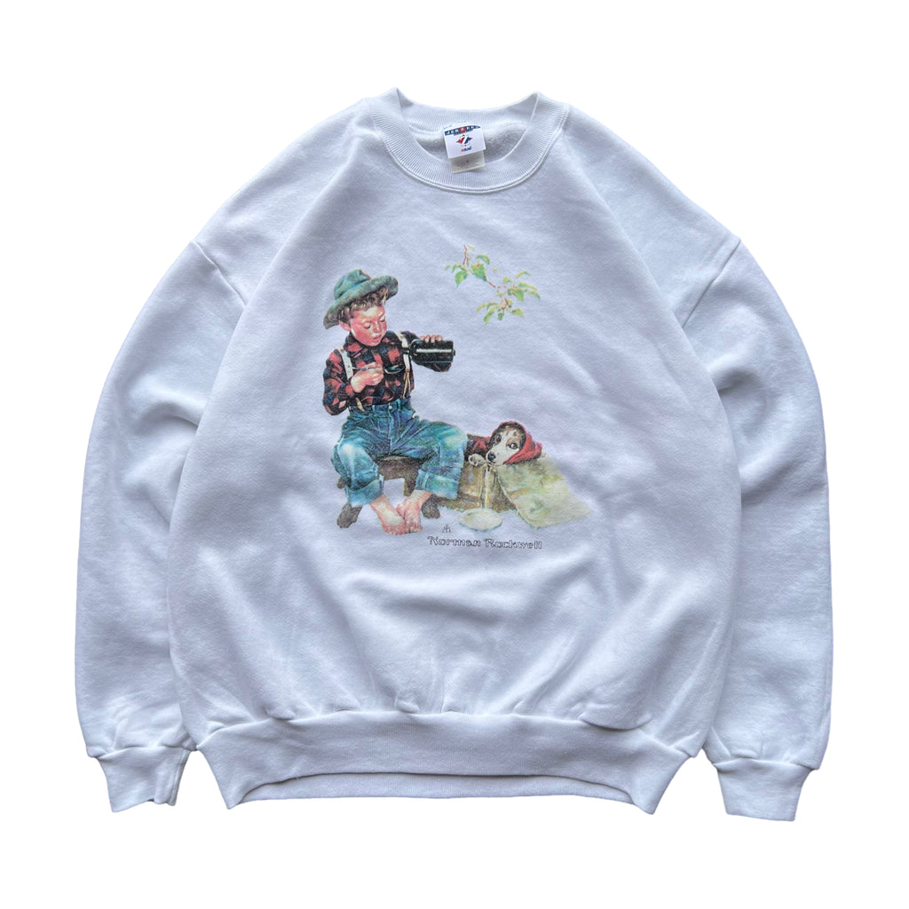 90s Norman Rockwell Puppy Love Sweatshirt XL