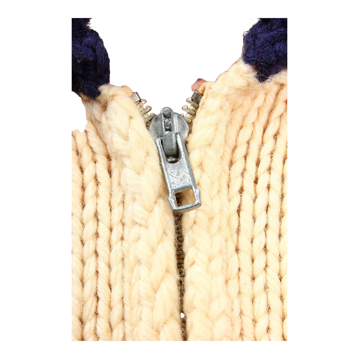 60s Cowichan style snowflake wool zip sweater Small