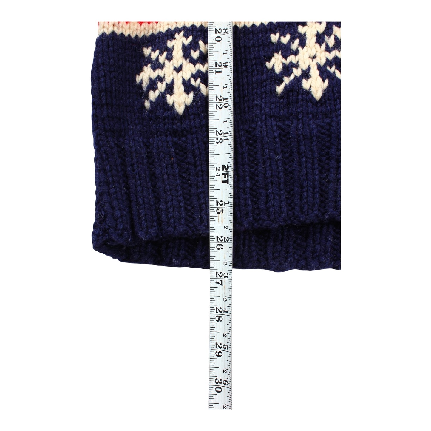 60s Cowichan style snowflake wool zip sweater Small