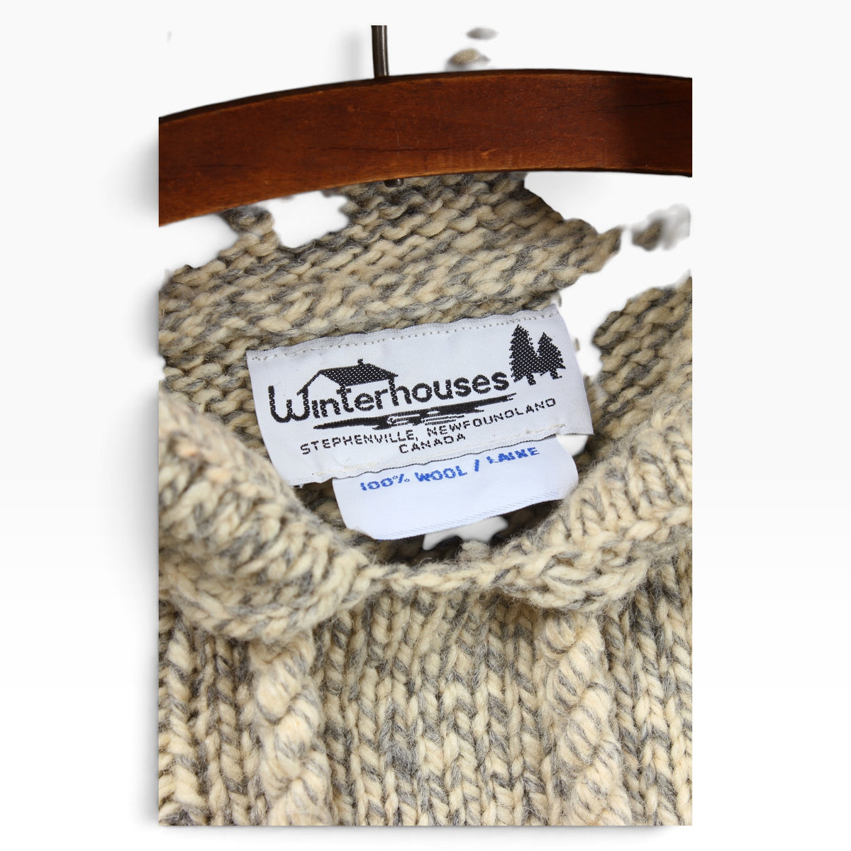 Winter houses hooded wool sweater Large