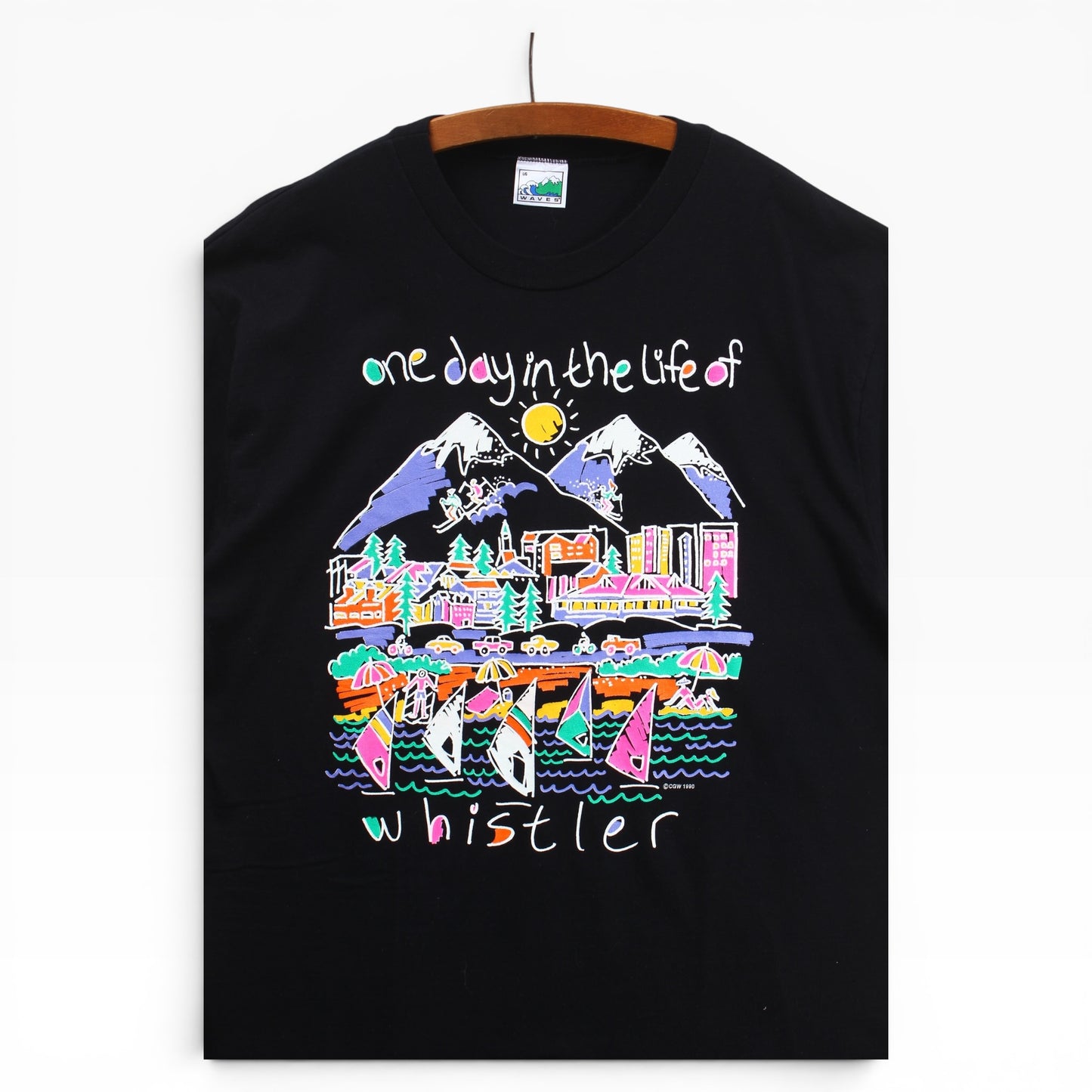90s Day in the life whistler tee large
