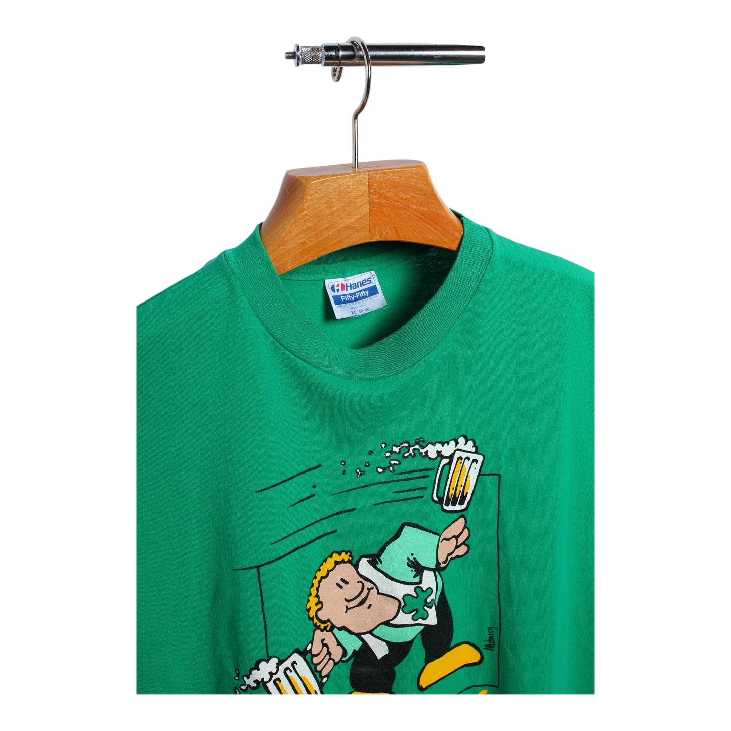 80s Duck of the irish tee large