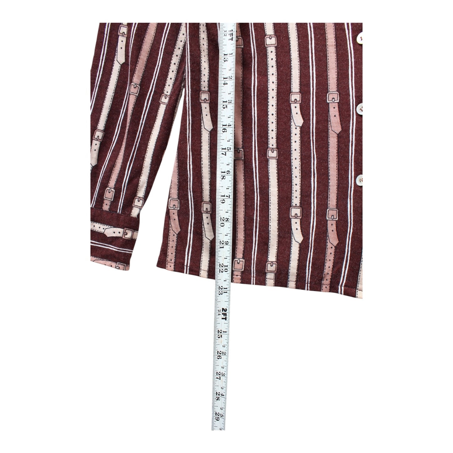 90s Belt print shirt wool women’s sized XS?