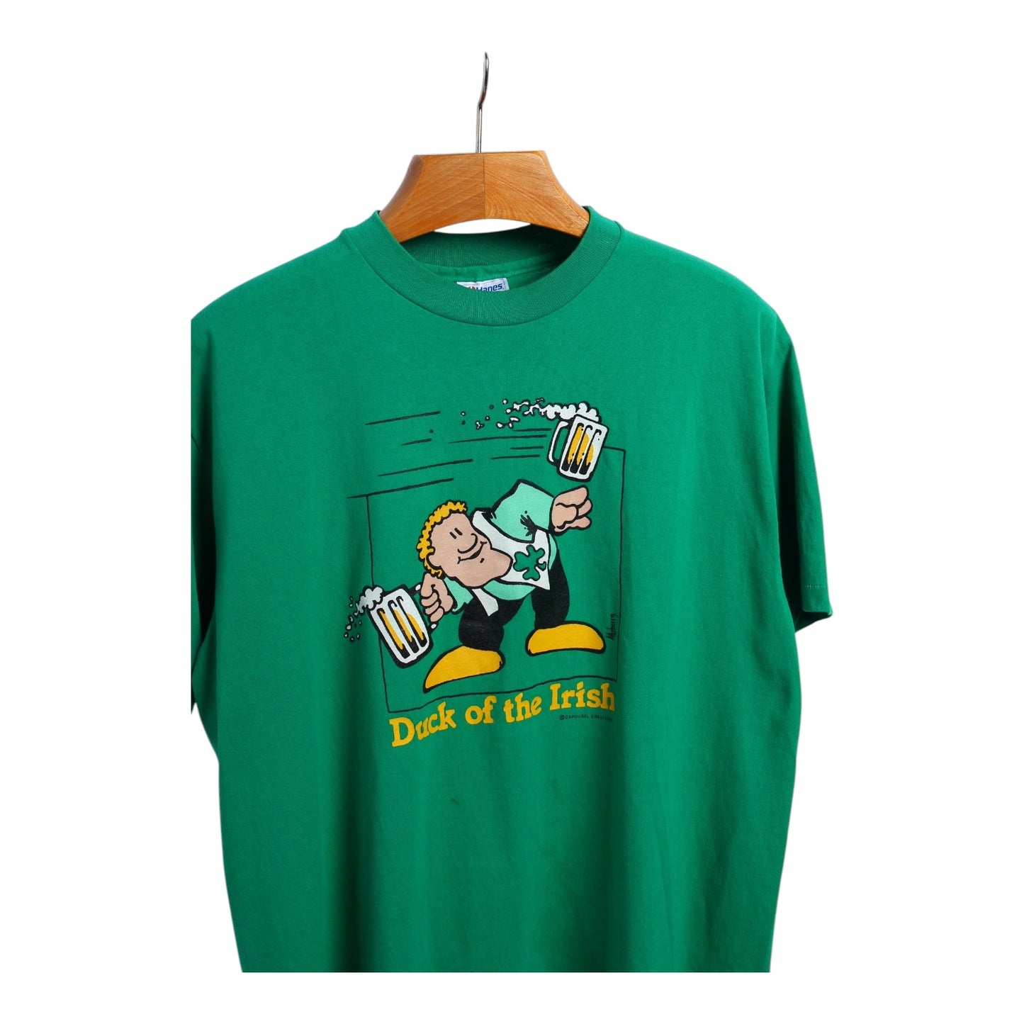 80s Duck of the irish tee large