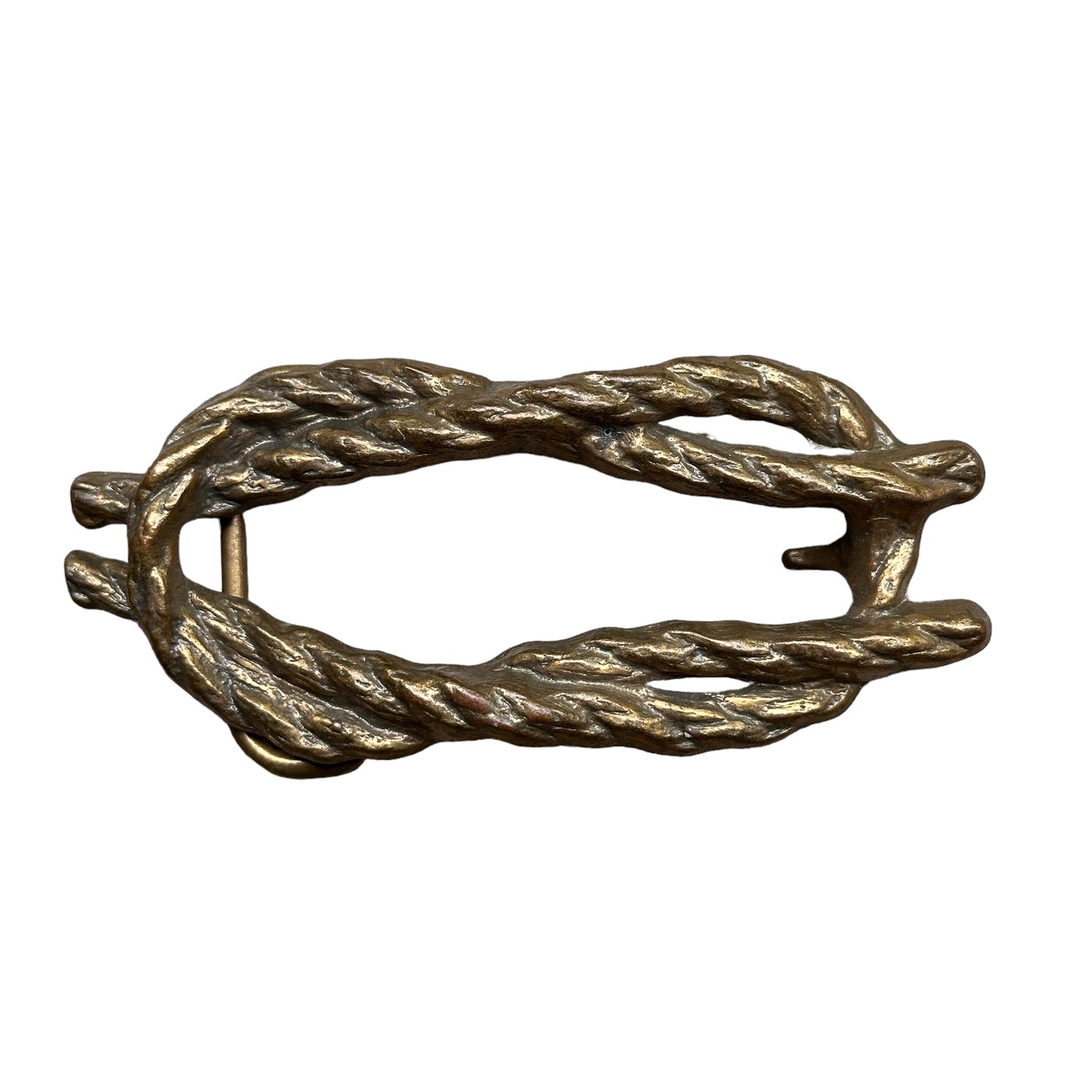 Brass square knot belt buckle