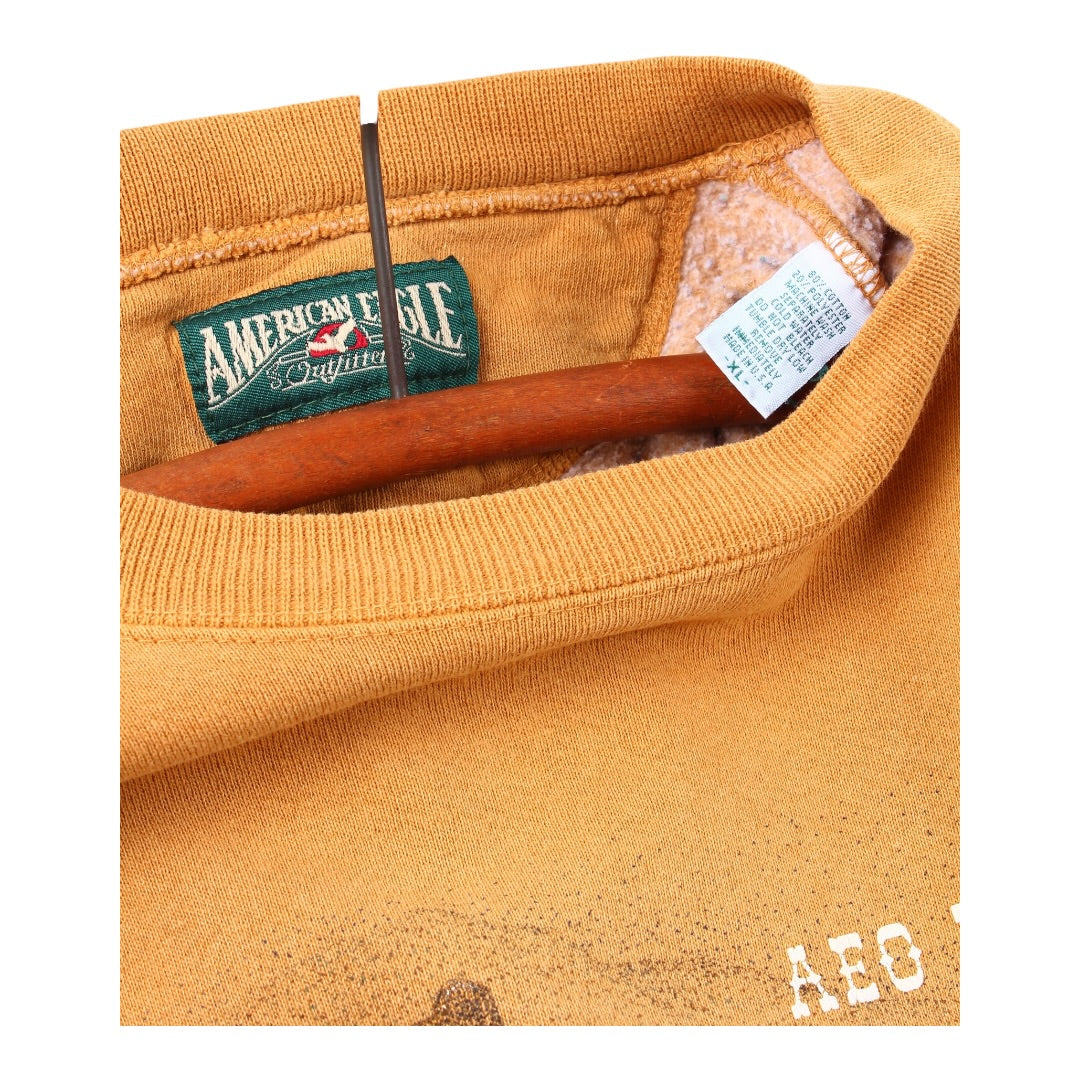90s American Eagle brown bear british columbia crewneck XL