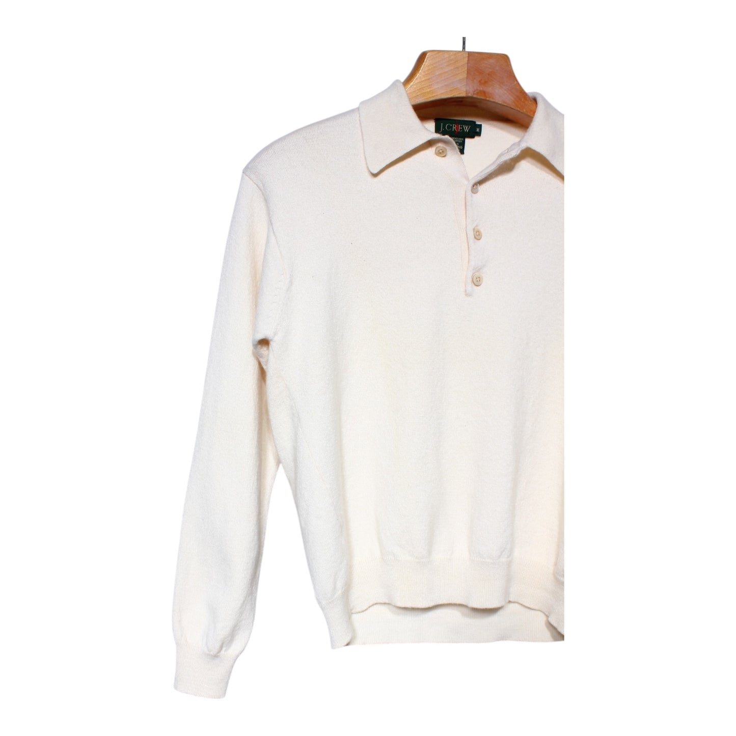 90s J Crew merino wool polo sweater Small