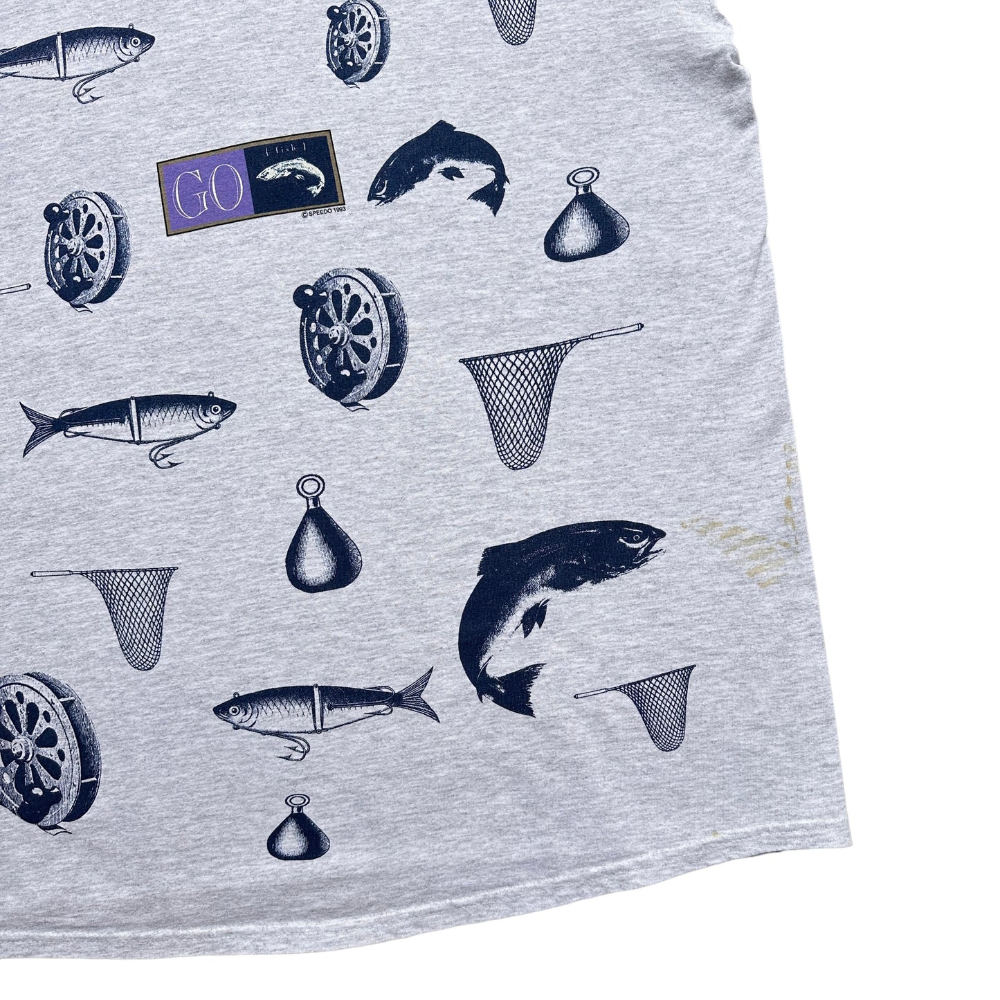 All over fishing print tee XL