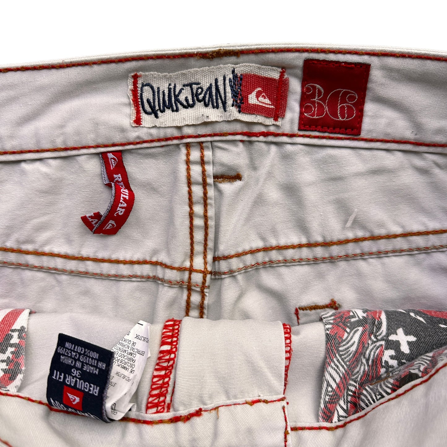 Y2K Quiksilver off white pants 36/31