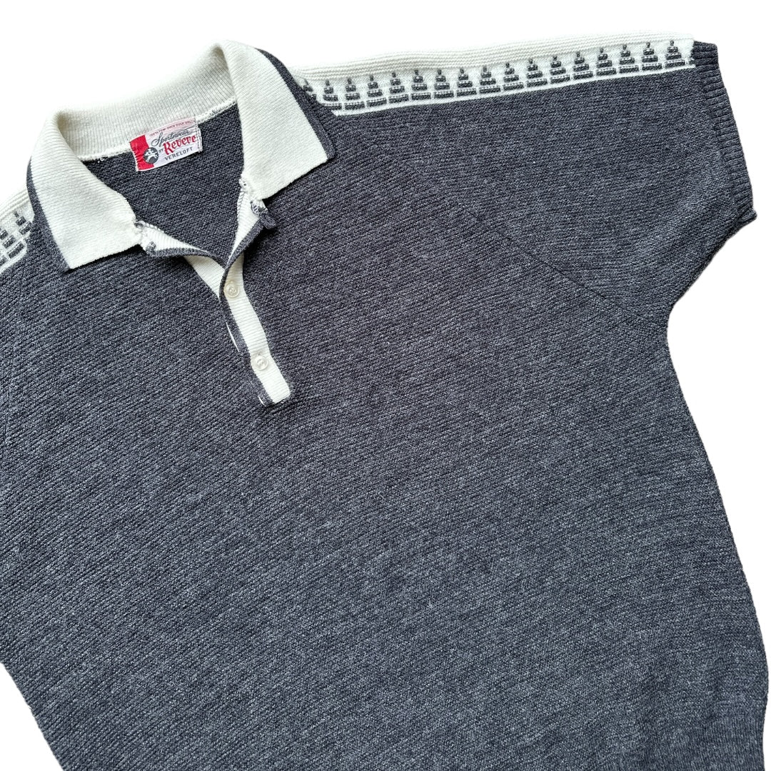 60s wiseguy style knit polo large