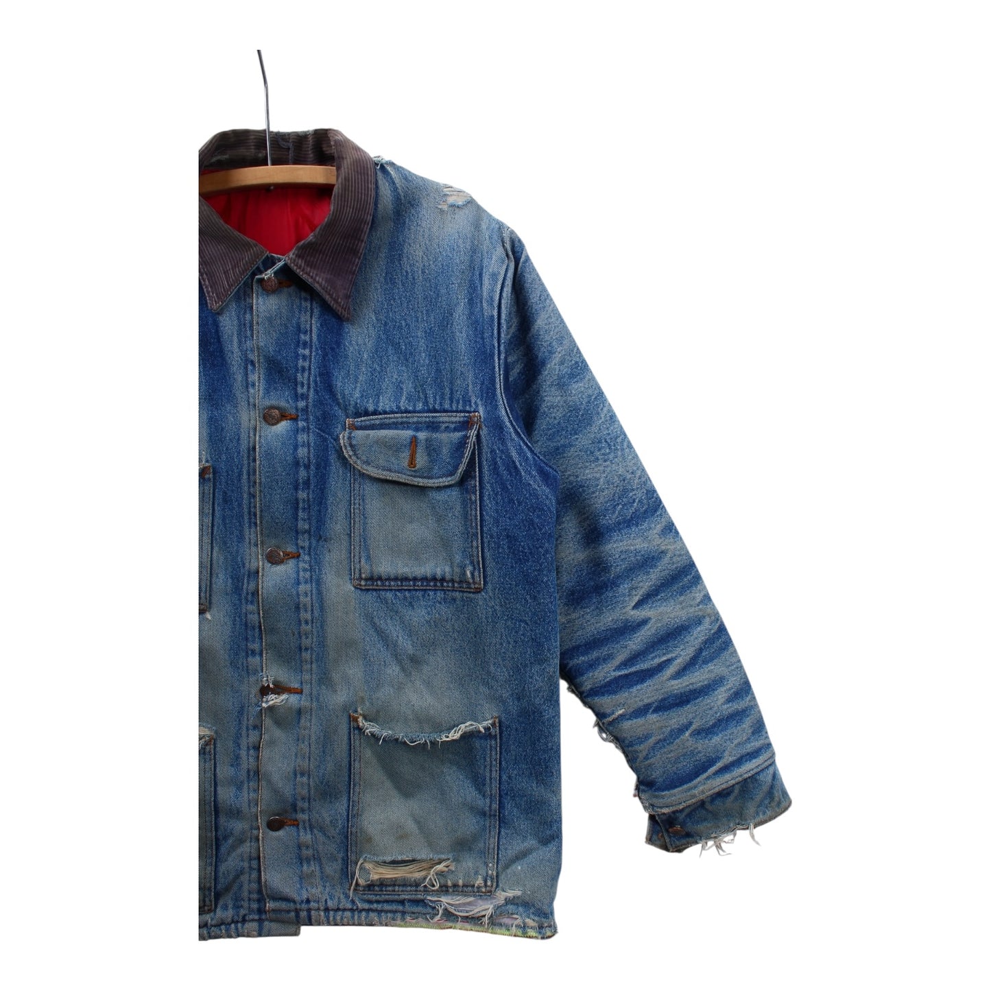 Well worn denim chore coat large