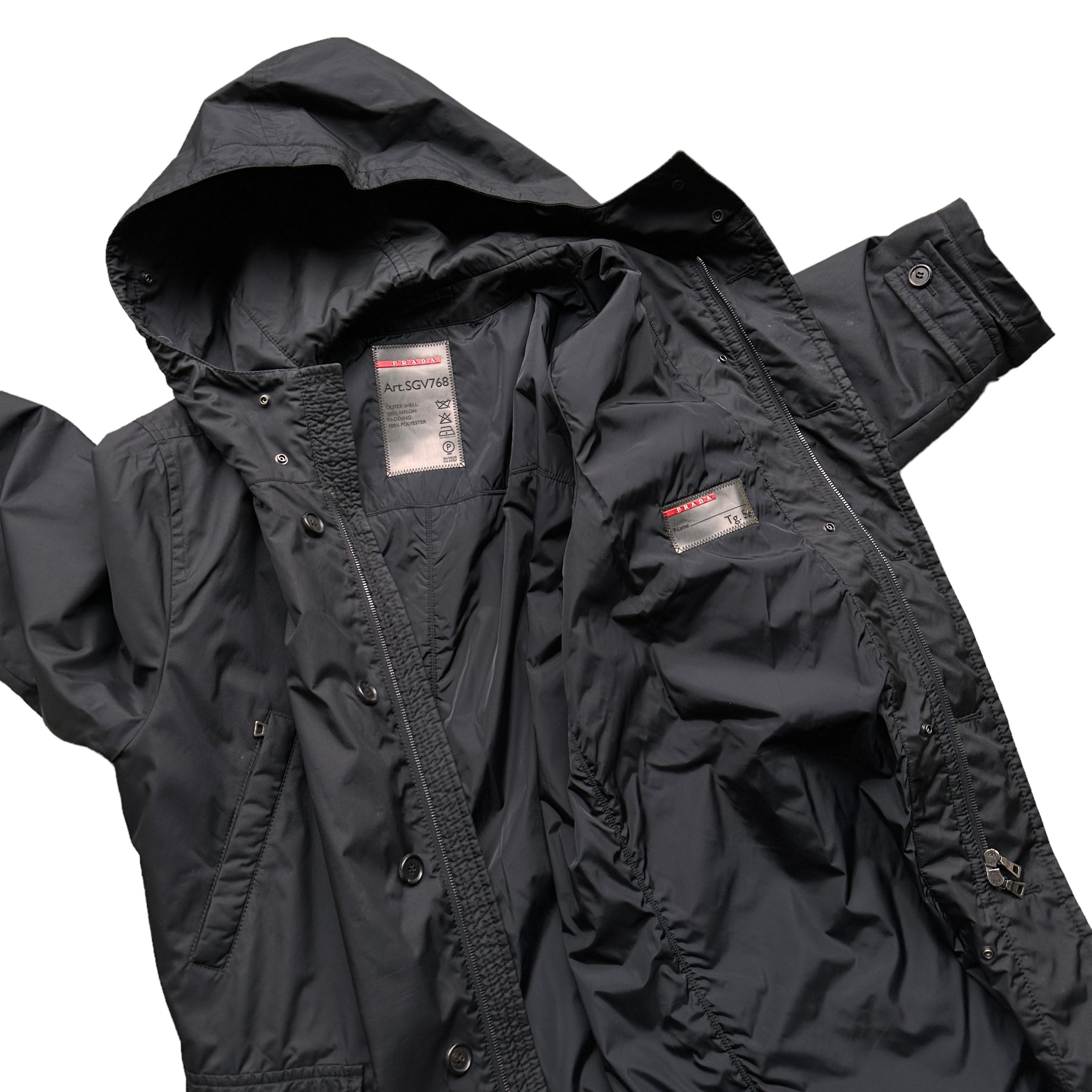 90s Prada nylon Parka/trench coat XL