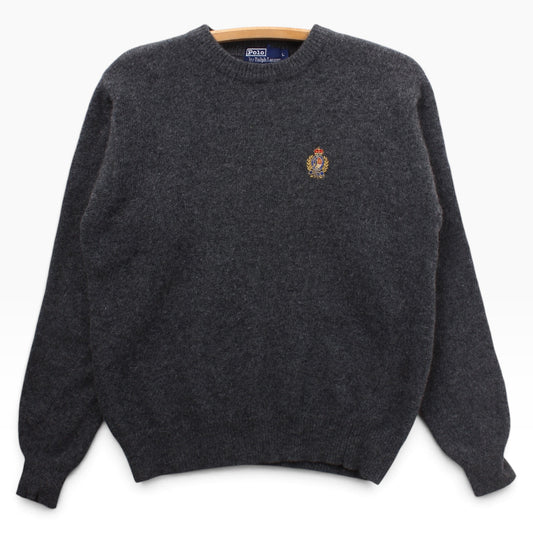 80s Polo Ralph Lauren lambswool crest sweater medium