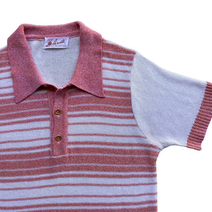 60s Knit polo shirt Small wise