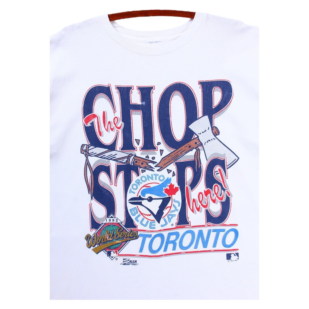 1992 The chop stops in toronto blue jays tee large