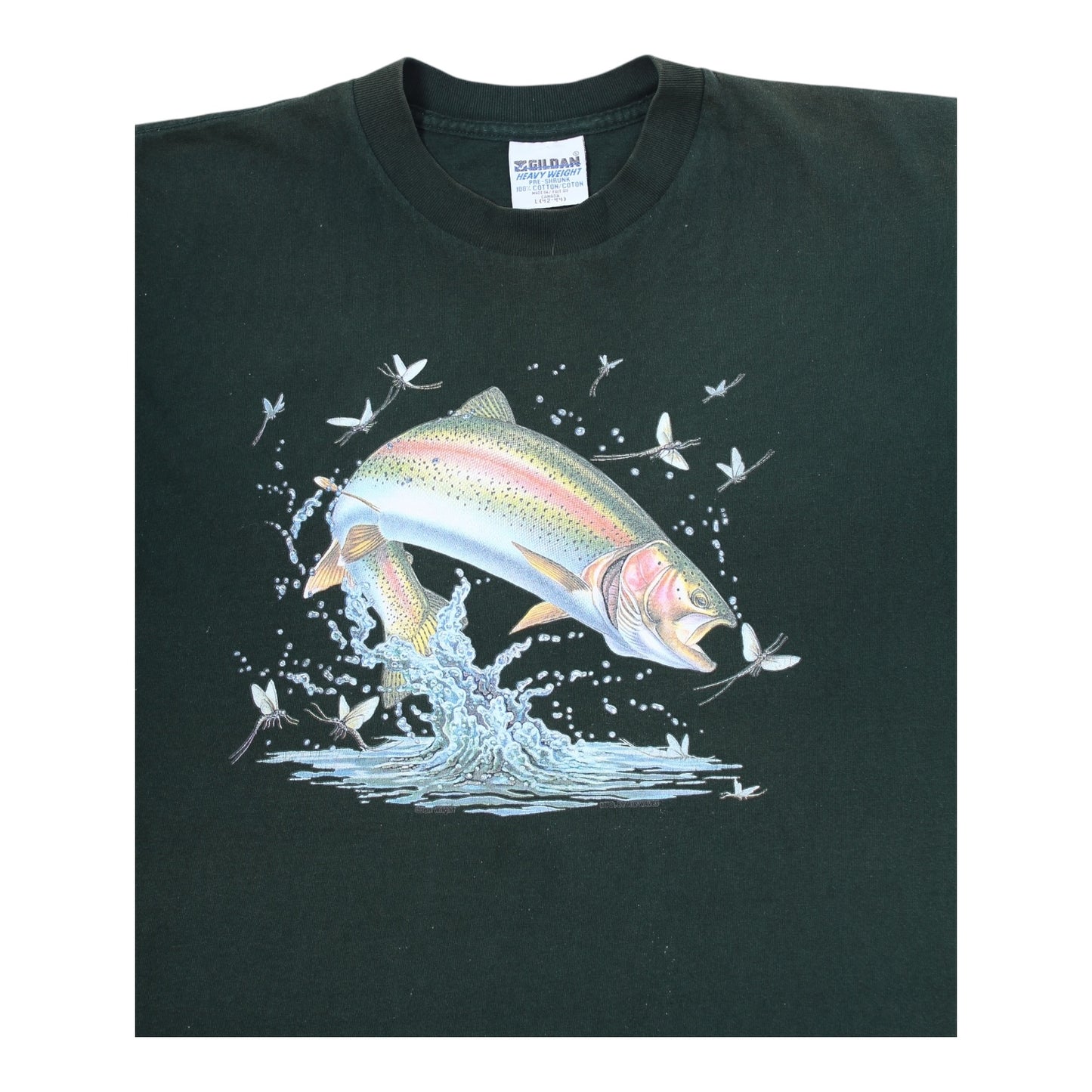 90s Rainbow trout tee large fish