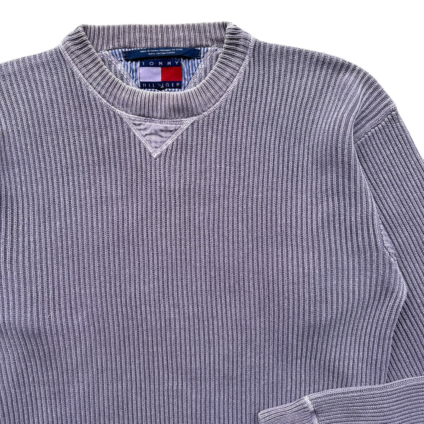 90s Heavy cotton tommy hilfiger chorded sweater Small